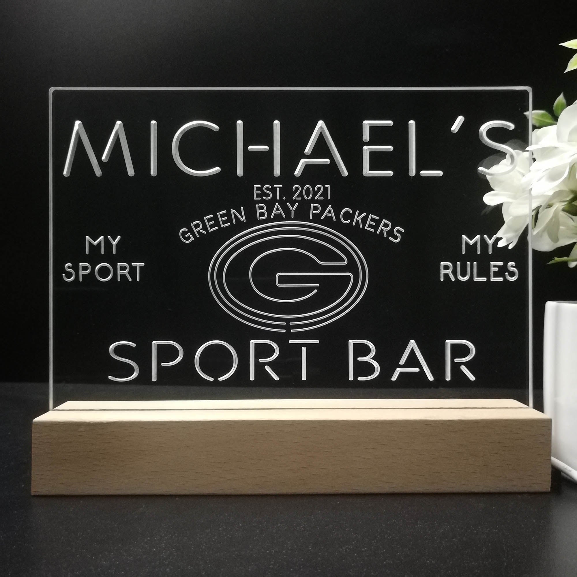 Personalized Green Bay Packers Souvenir Neon LED Night Light Sign
