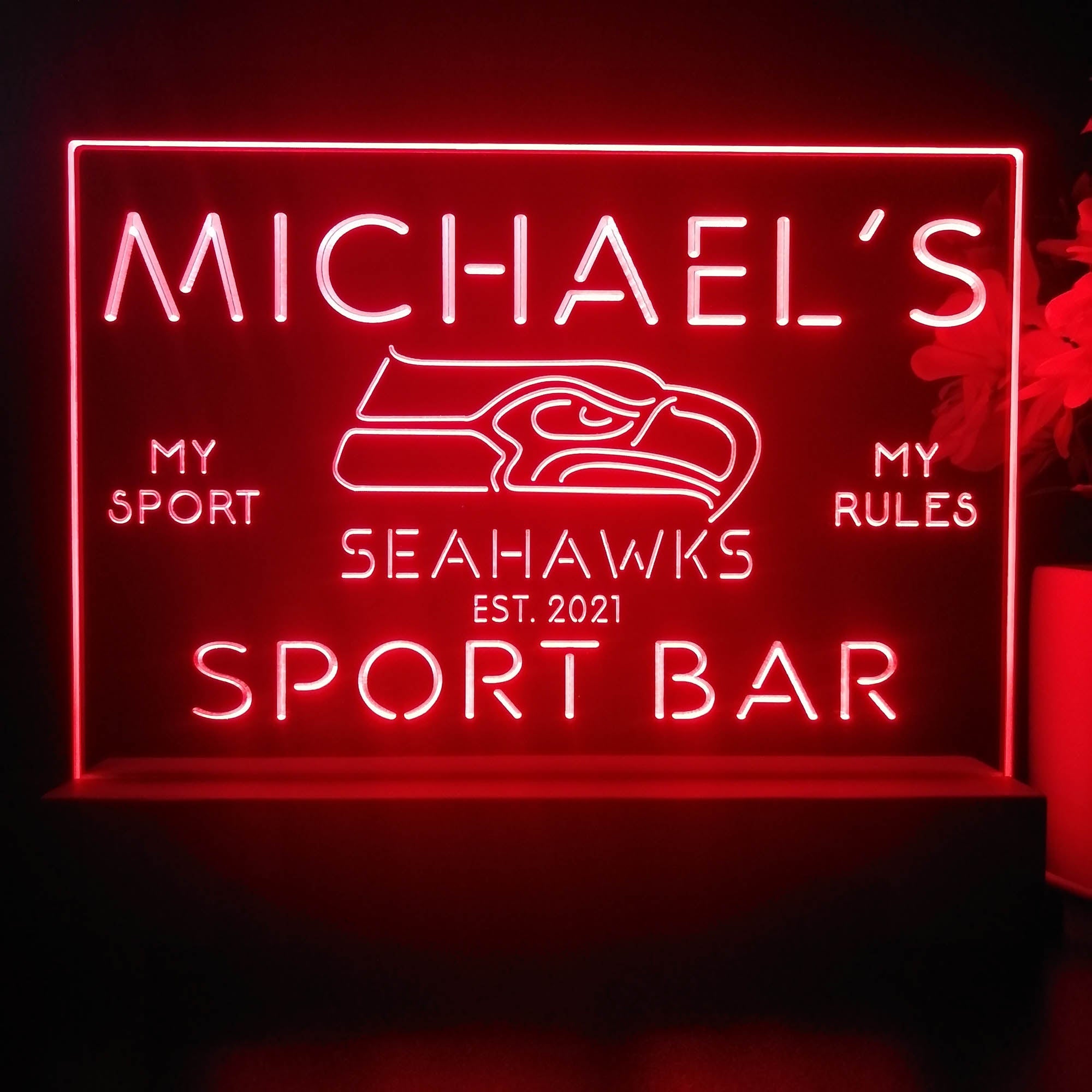 Personalized Seattles Seahawk Souvenir Neon LED Night Light Sign