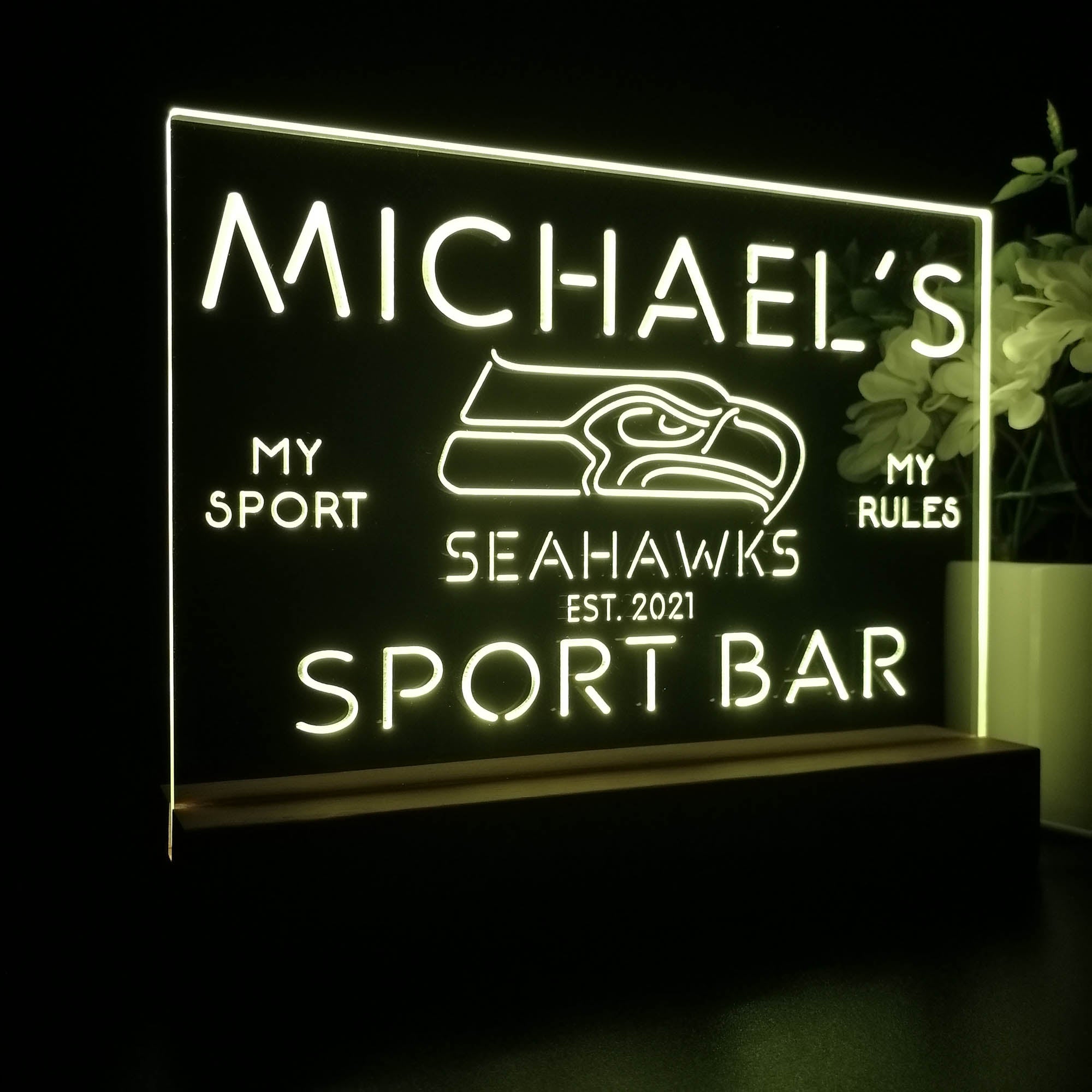 Personalized Seattles Seahawk Souvenir Neon LED Night Light Sign
