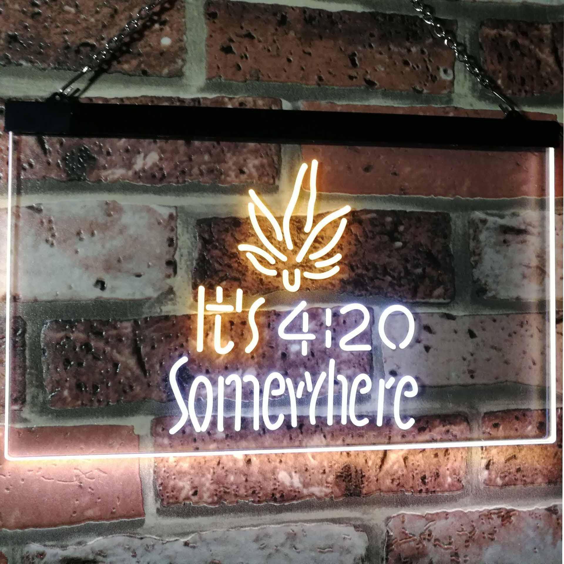 Weed It's 4:20 Somewhere Neon LED Sign