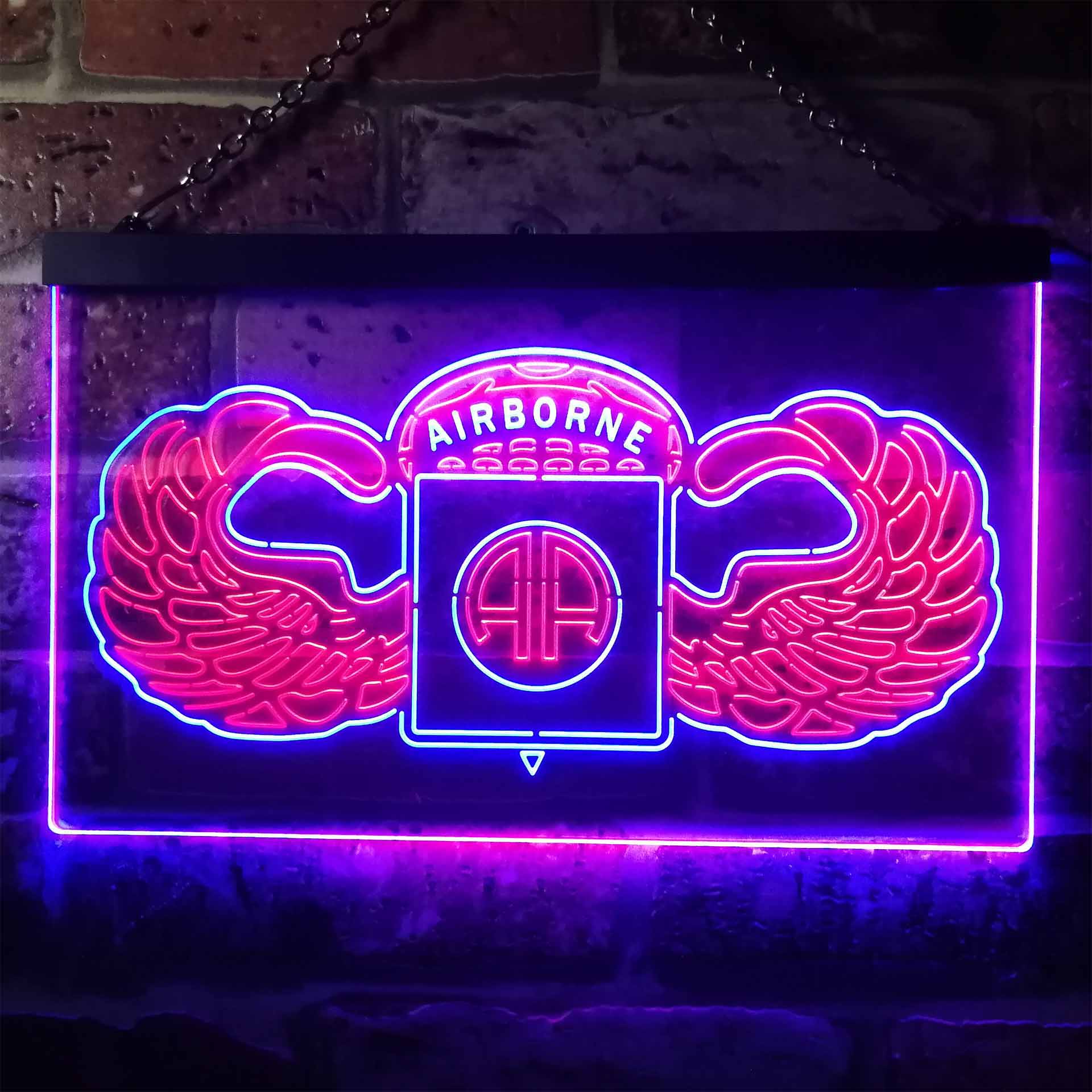 US Army 82nd Airborne Division Wings Neon-Like LED Sign - ProLedSign