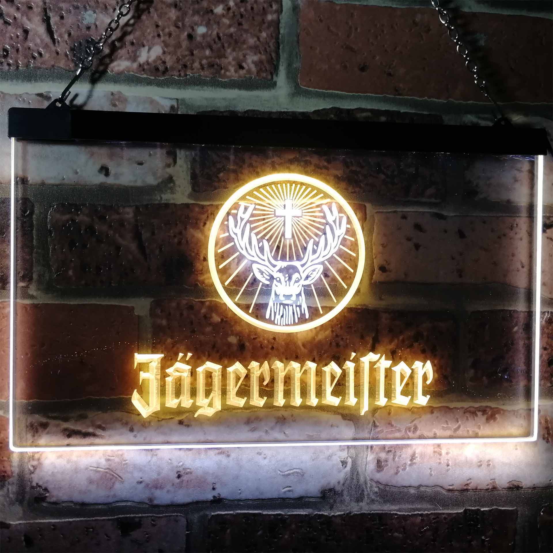 Jagermeister Deer Drink Bar Dual Color LED Neon Sign ProLedSign