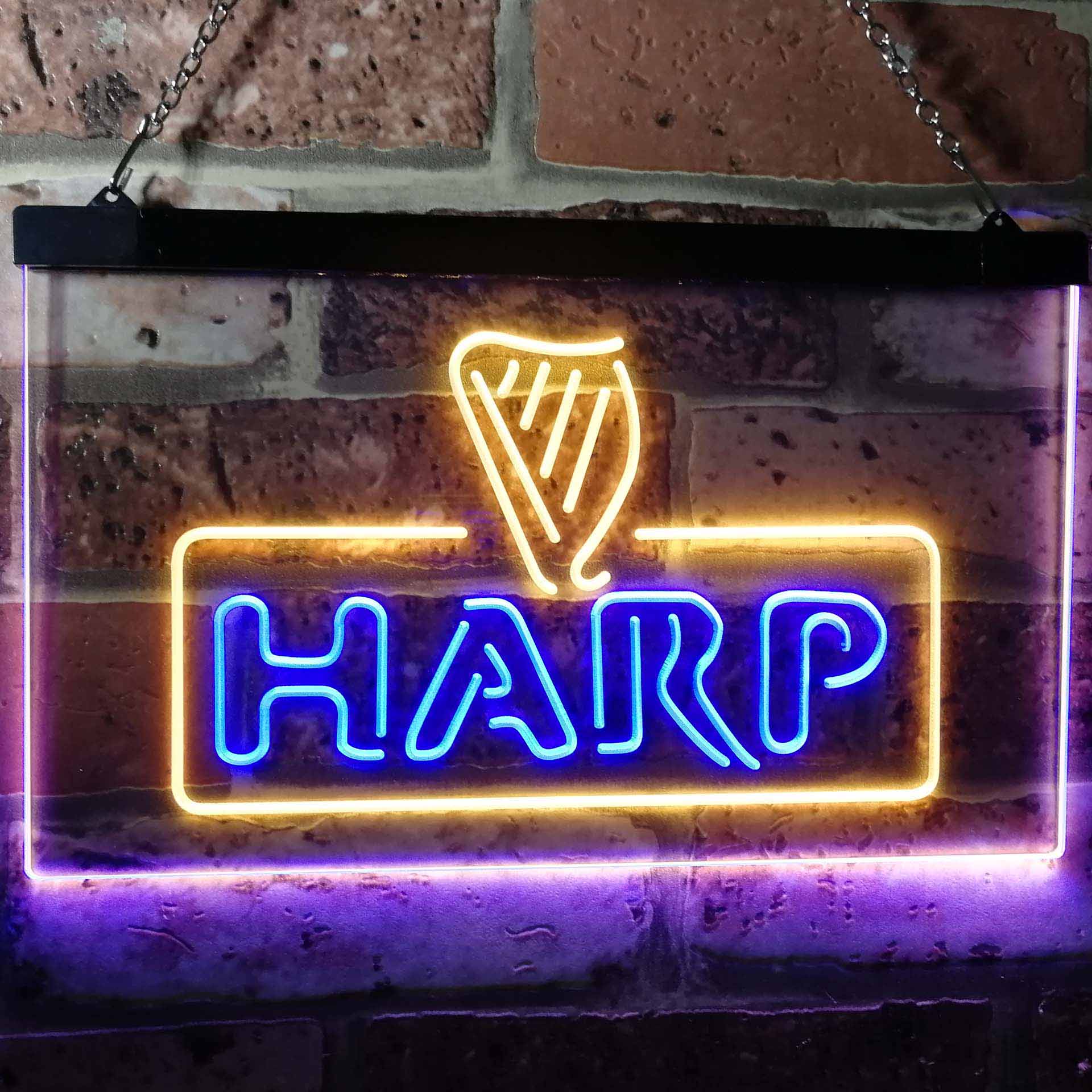 Harp Beer Bar Dual Color LED Neon Sign ProLedSign