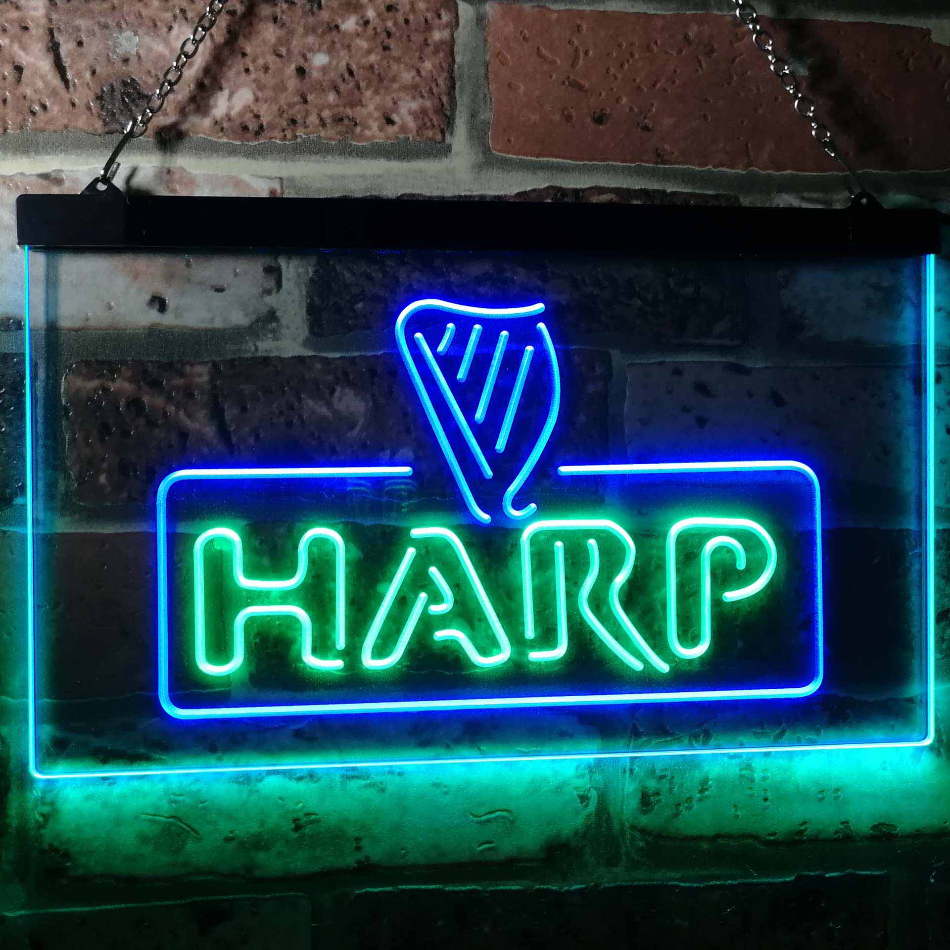 Harp Beer Bar Dual Color LED Neon Sign ProLedSign