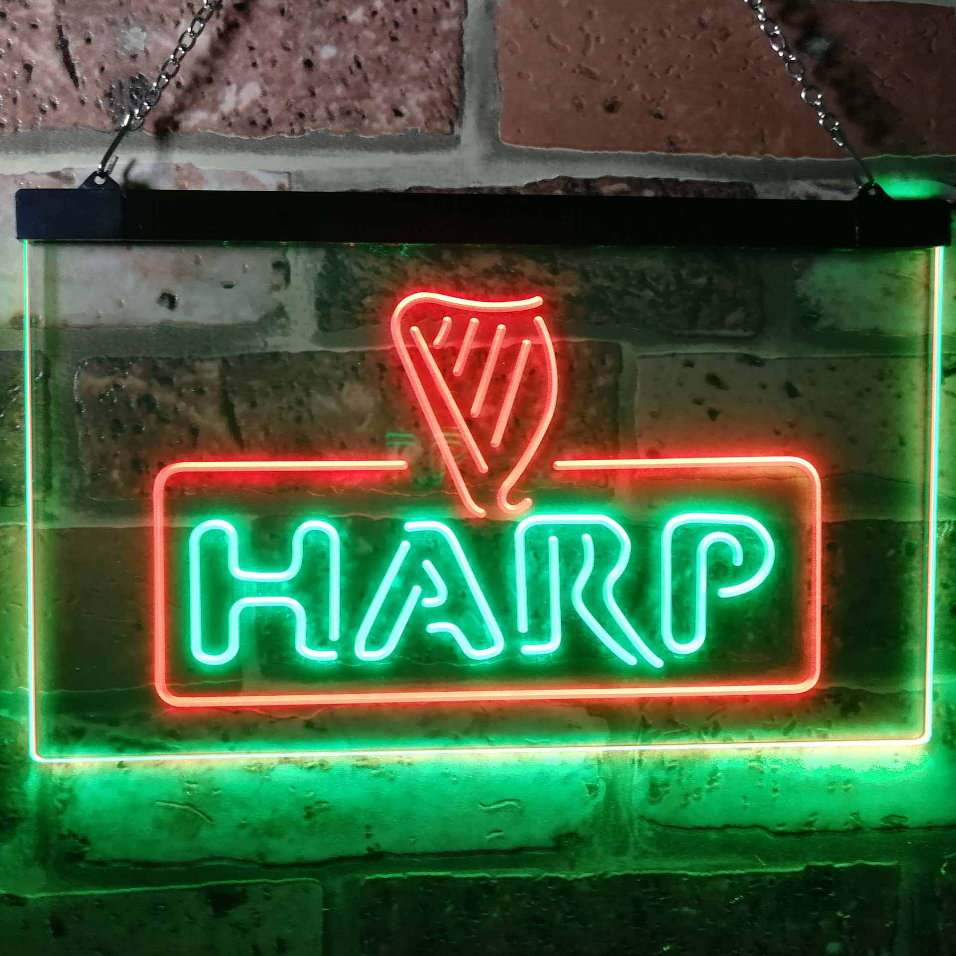 Harp Beer Bar Dual Color LED Neon Sign ProLedSign