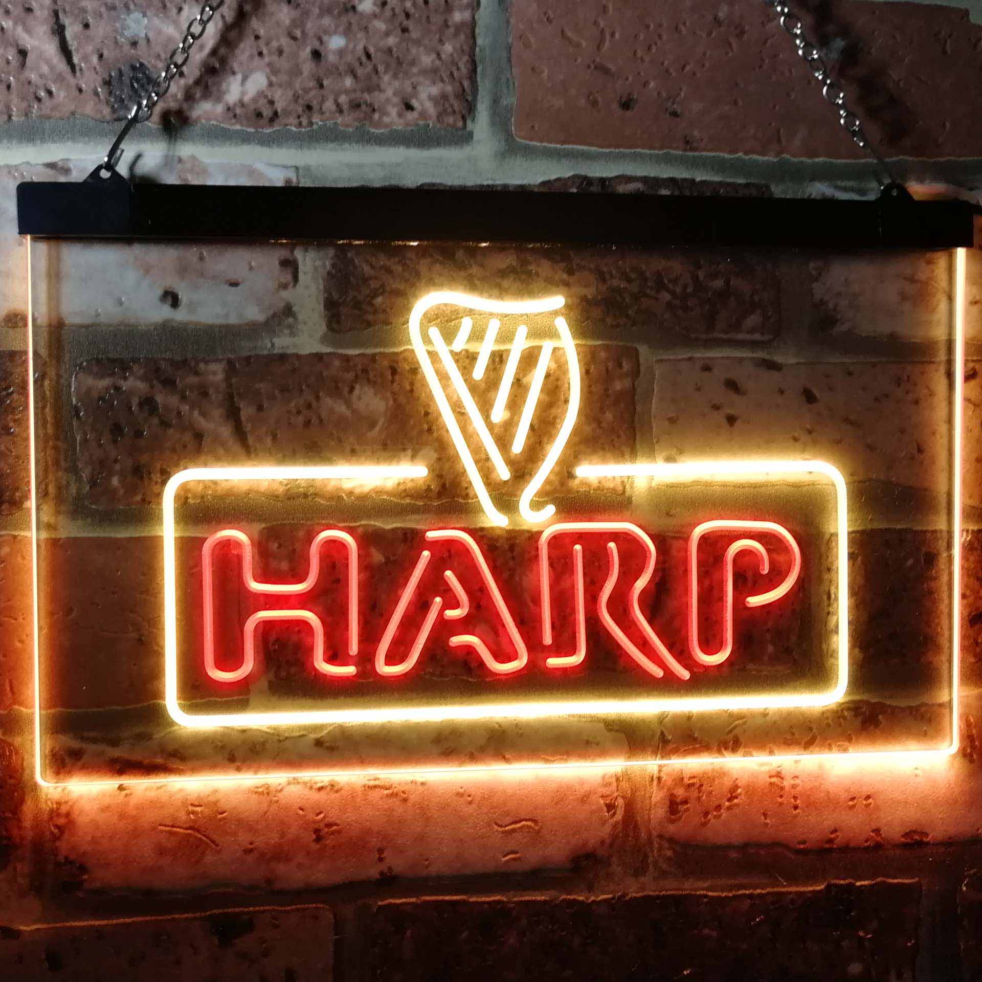 Harp Beer Bar Dual Color LED Neon Sign ProLedSign