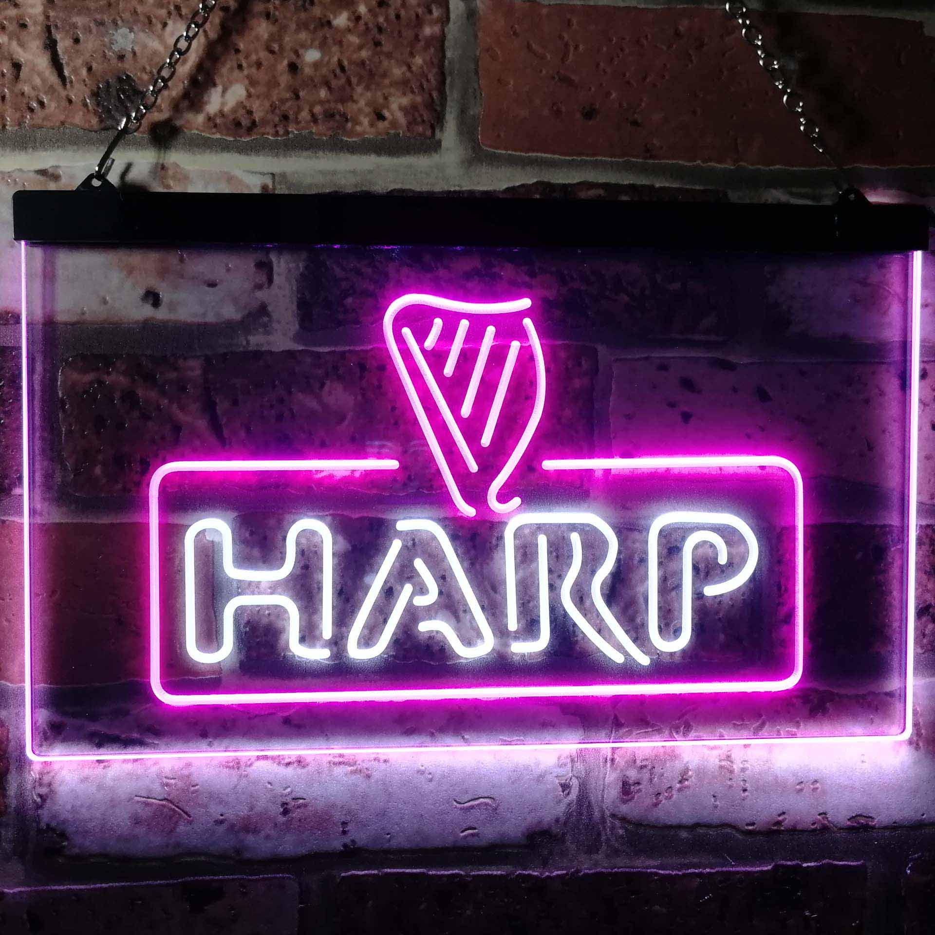 Harp Beer Bar Dual Color LED Neon Sign ProLedSign