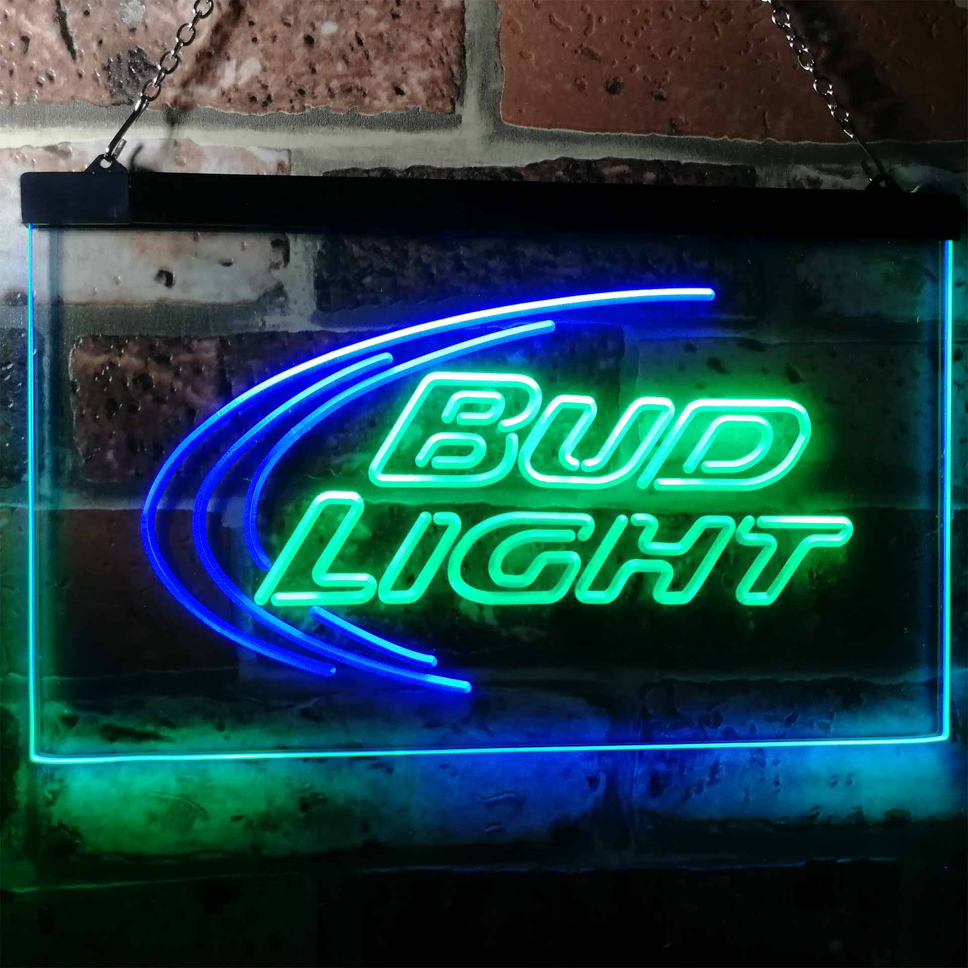 Bud Light Beer Ice Bar Dual Color LED Neon Sign ProLedSign