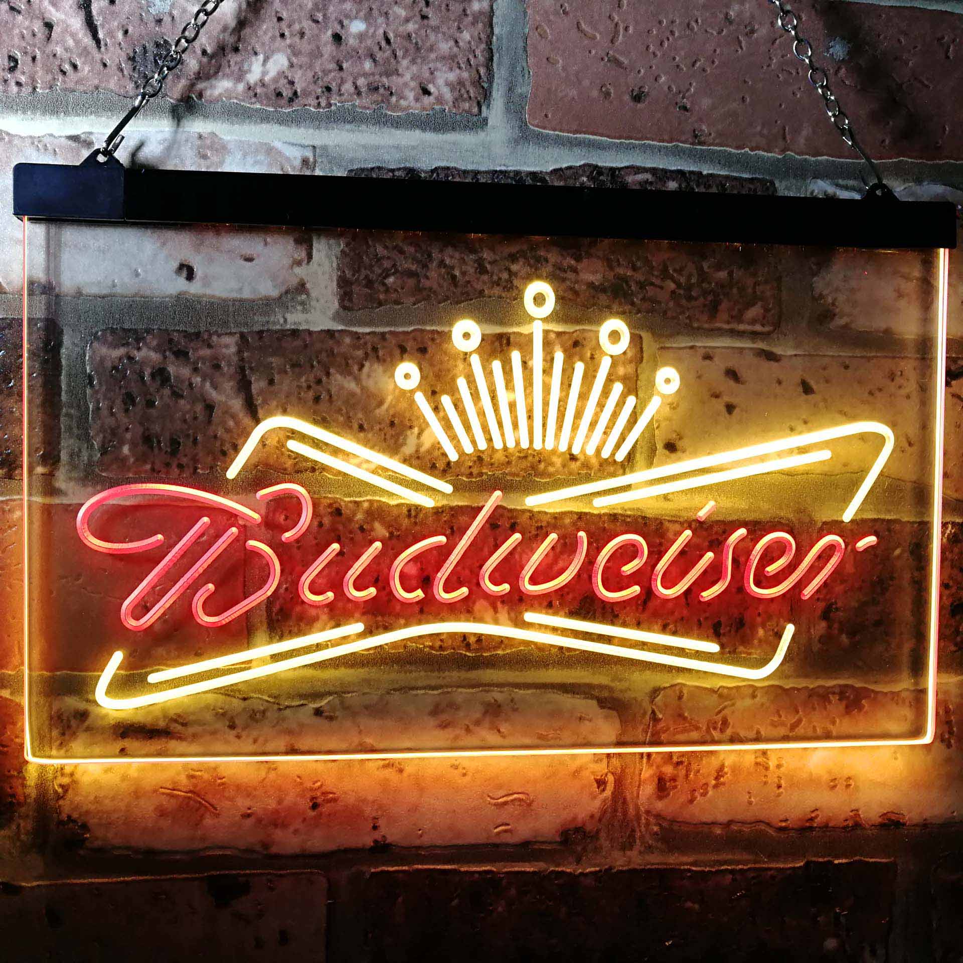Budweiser King Beer Bar Dual Color LED Neon Sign ProLedSign