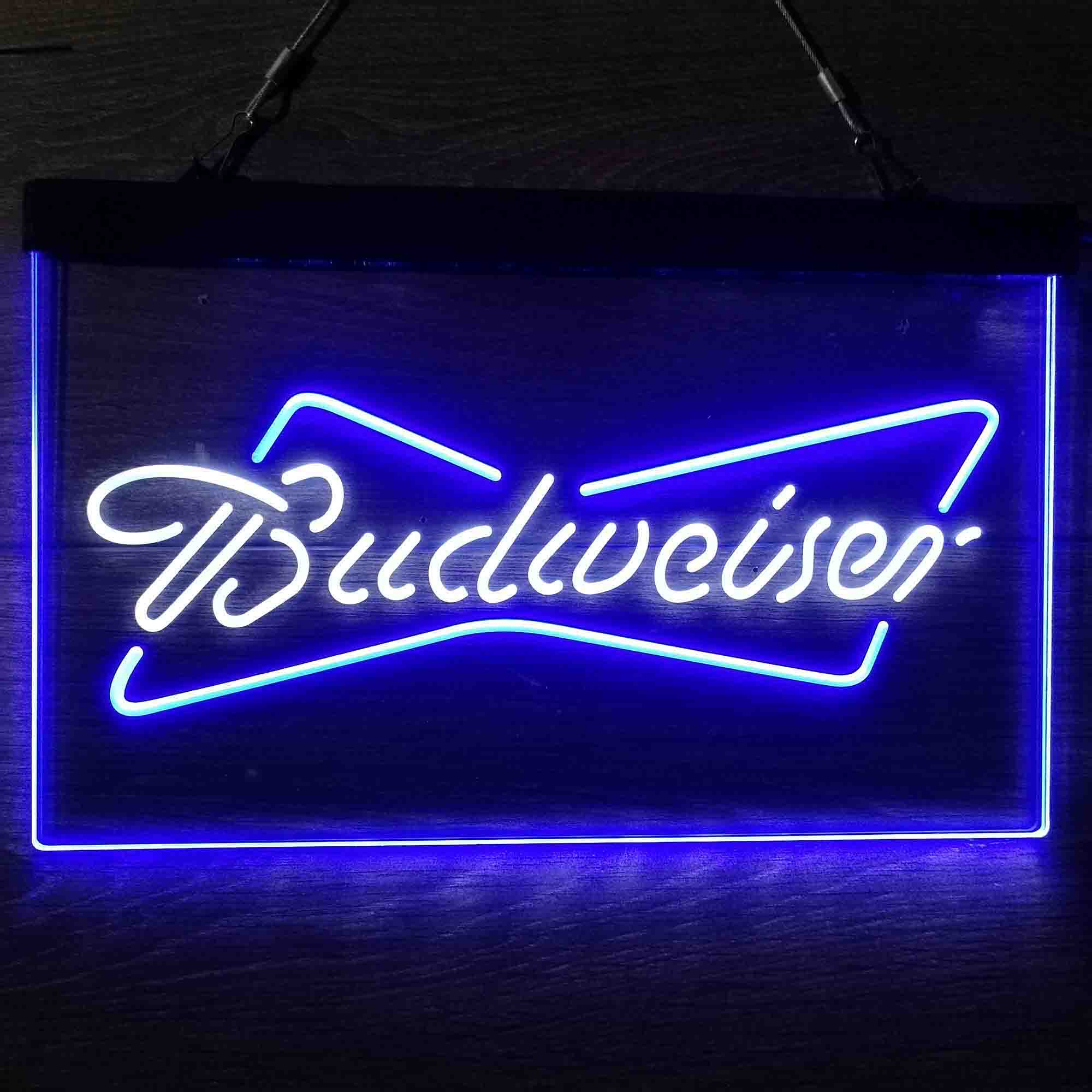Budweiser Classic Beer Bar Dual Color LED Neon Sign ProLedSign
