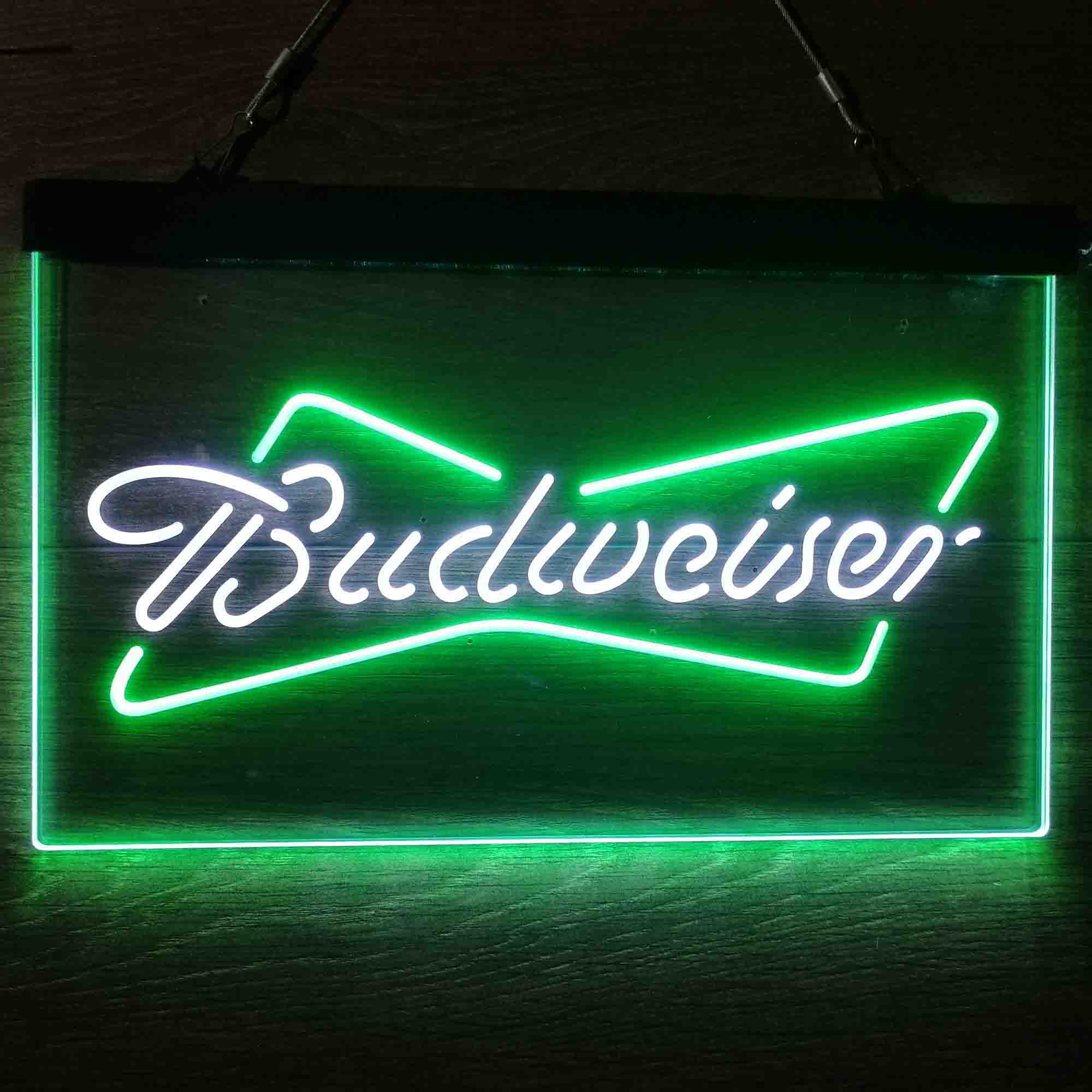 Budweiser Classic Beer Bar Dual Color LED Neon Sign ProLedSign