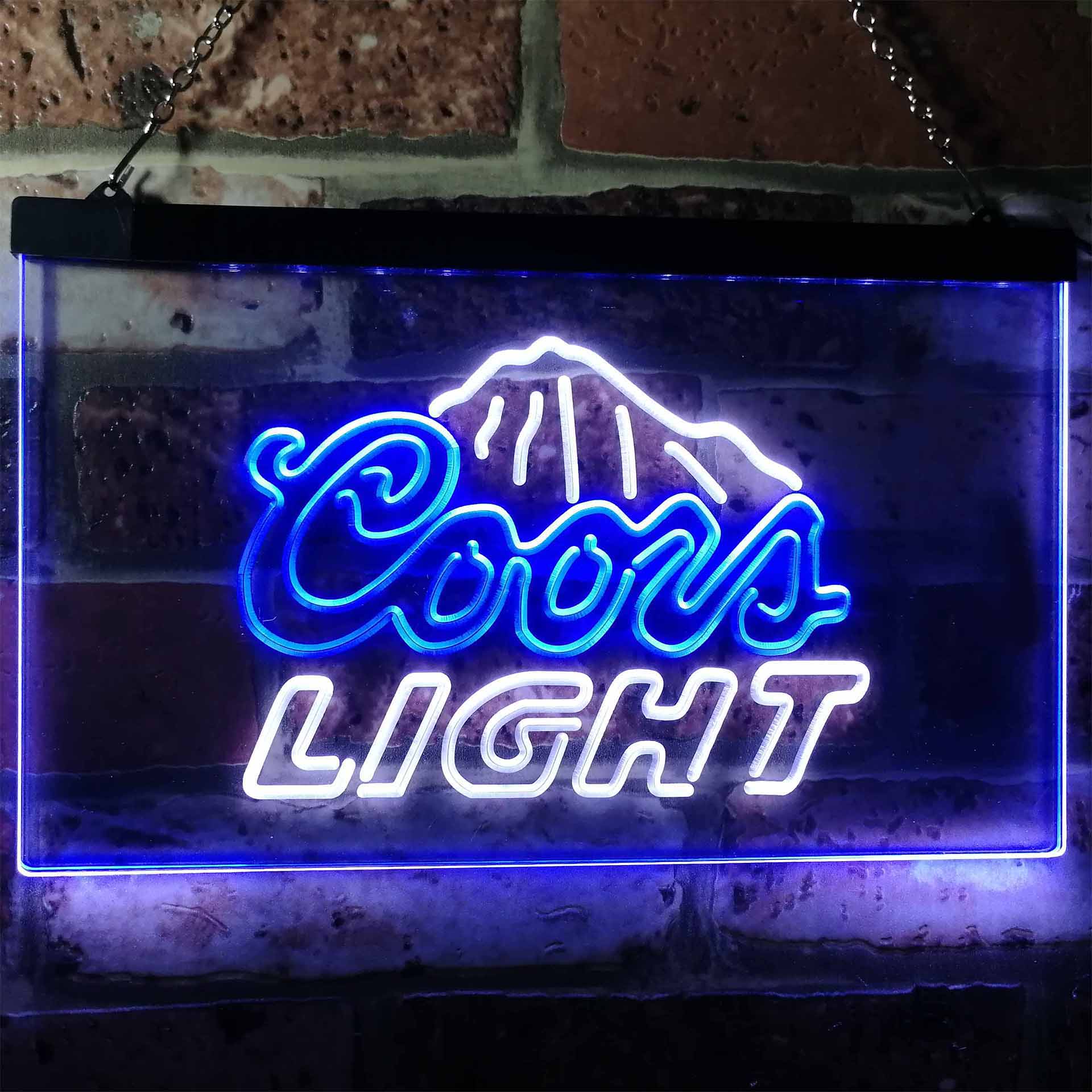 Coors Light Mountain Beer Bar Dual Color LED Neon Sign ProLedSign