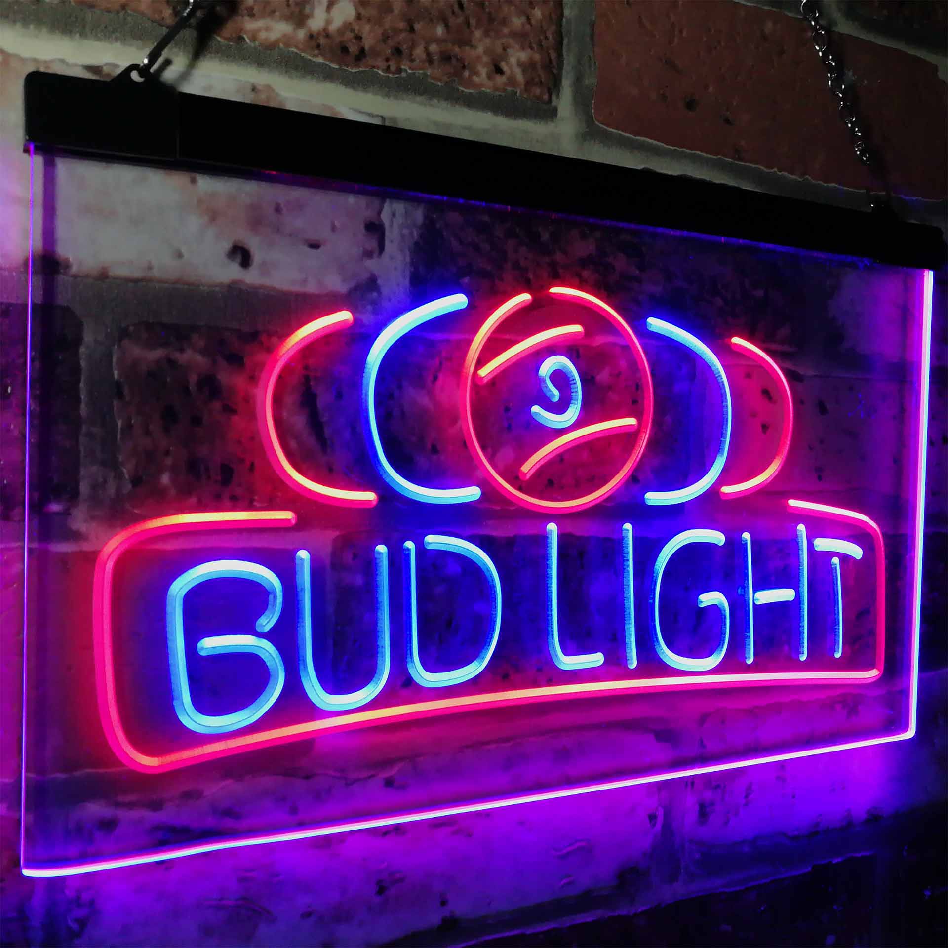 Bud Light Pool Room 9 Ball Snooker Billiard Neon-Like LED Sign - ProLedSign