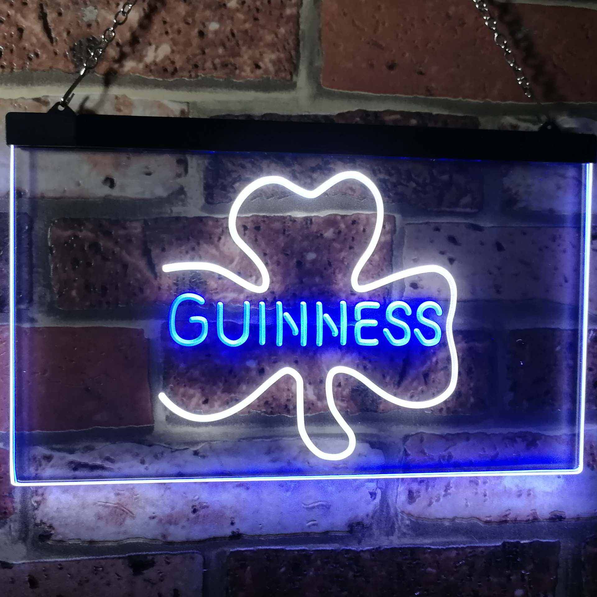 Guinness Shamrock Beer Bar Dual Color LED Neon Sign ProLedSign