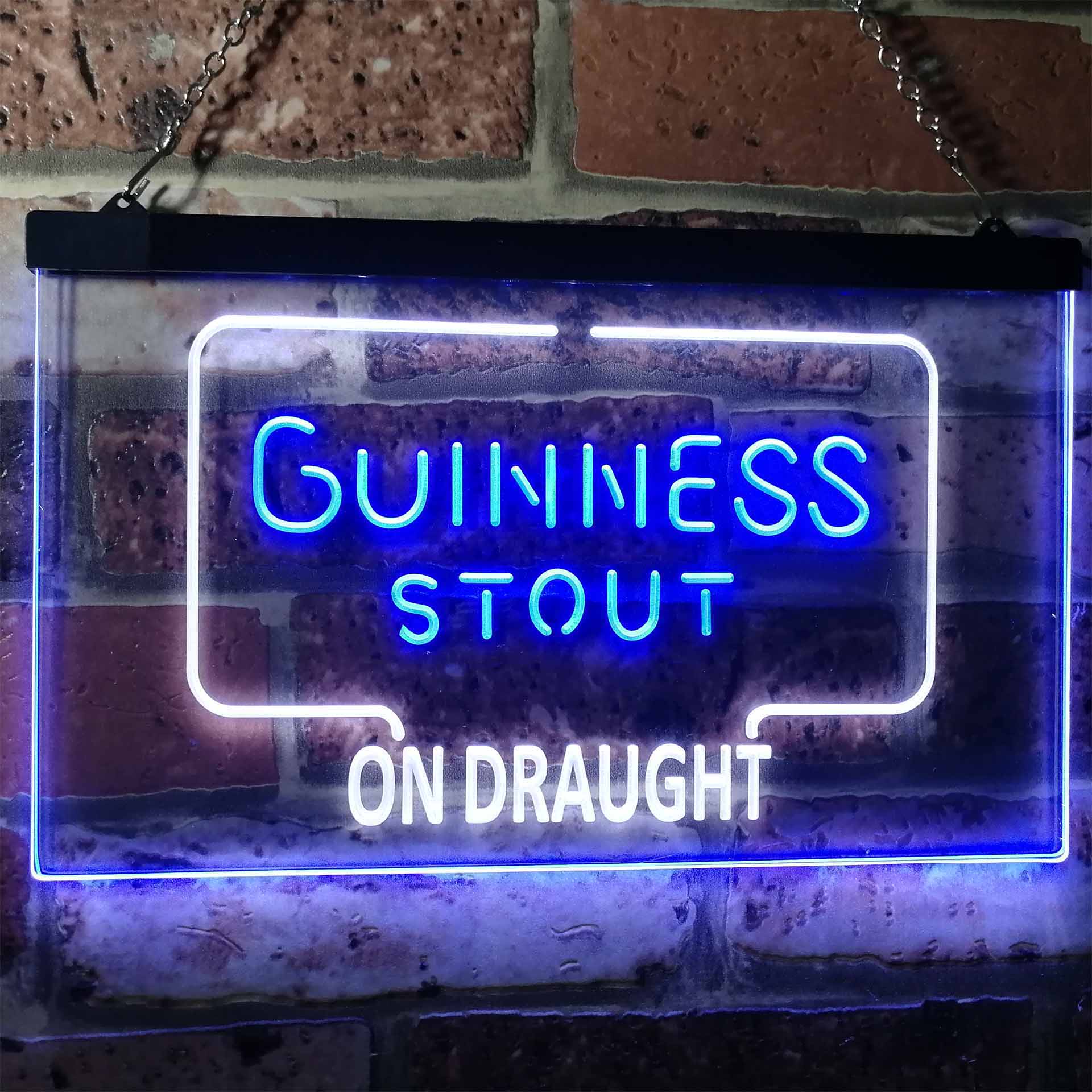 Guinness Dry Stout On Draught Beer Bar Decor Dual Color LED Neon Sign ProLedSign