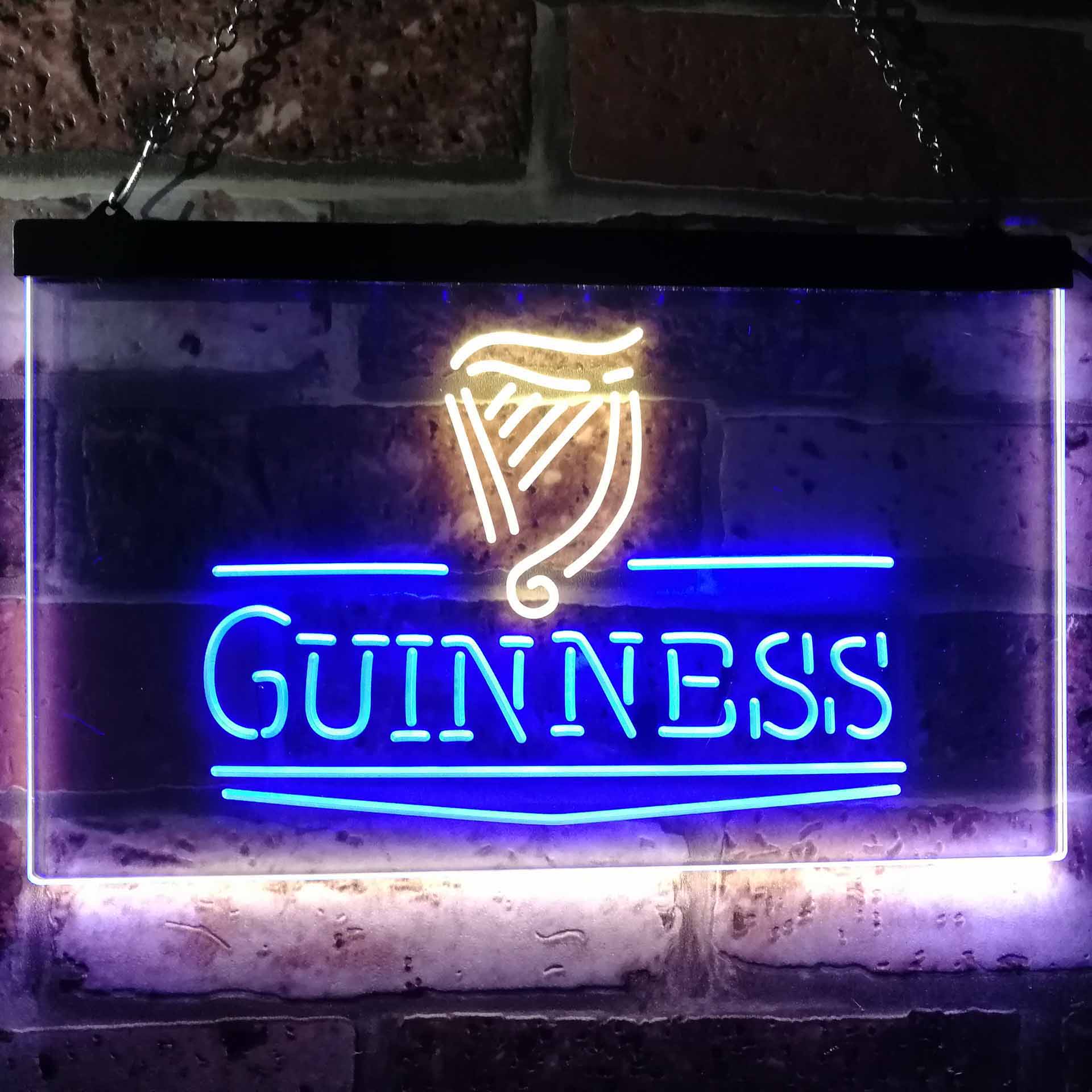 Guinness Classic Beer Bar Dual Color LED Neon Sign ProLedSign