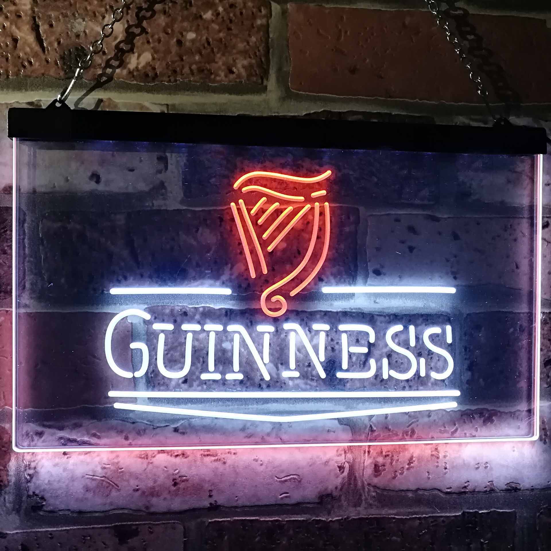 Guinness Classic Beer Bar Dual Color LED Neon Sign ProLedSign