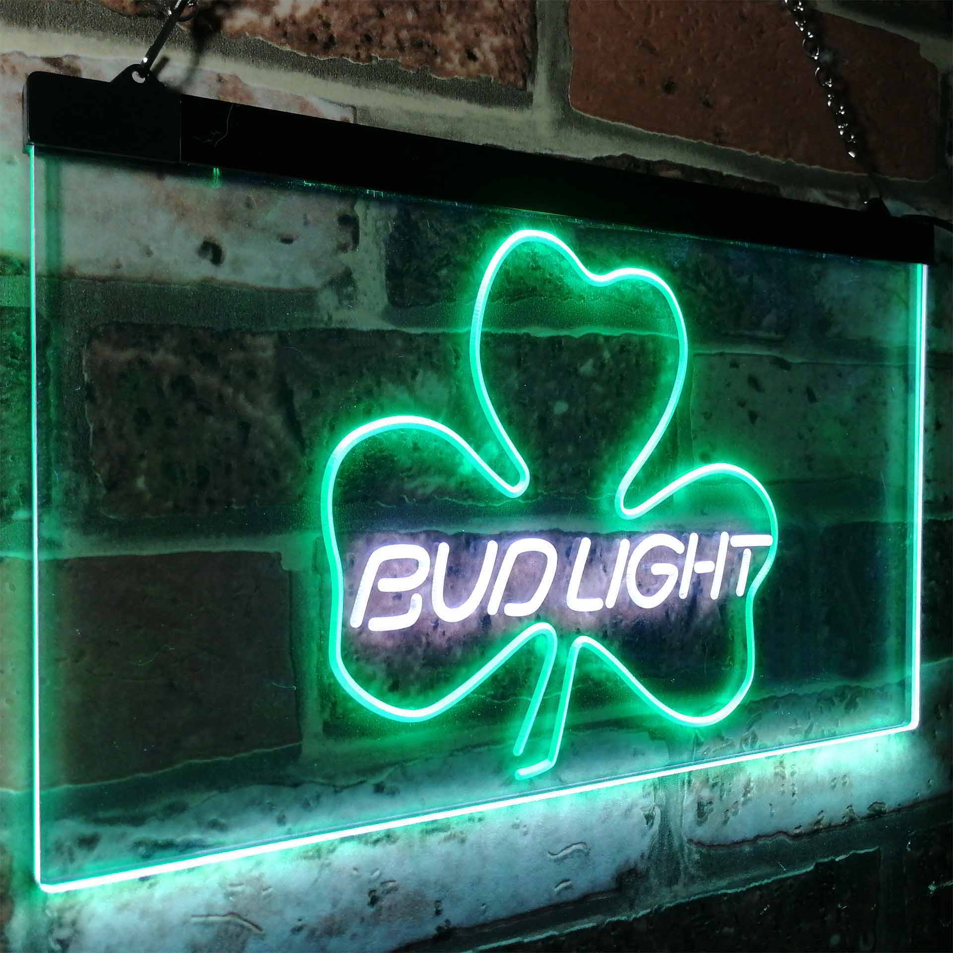 Bud Light Shamrock Beer Bar Neon-Like LED Sign