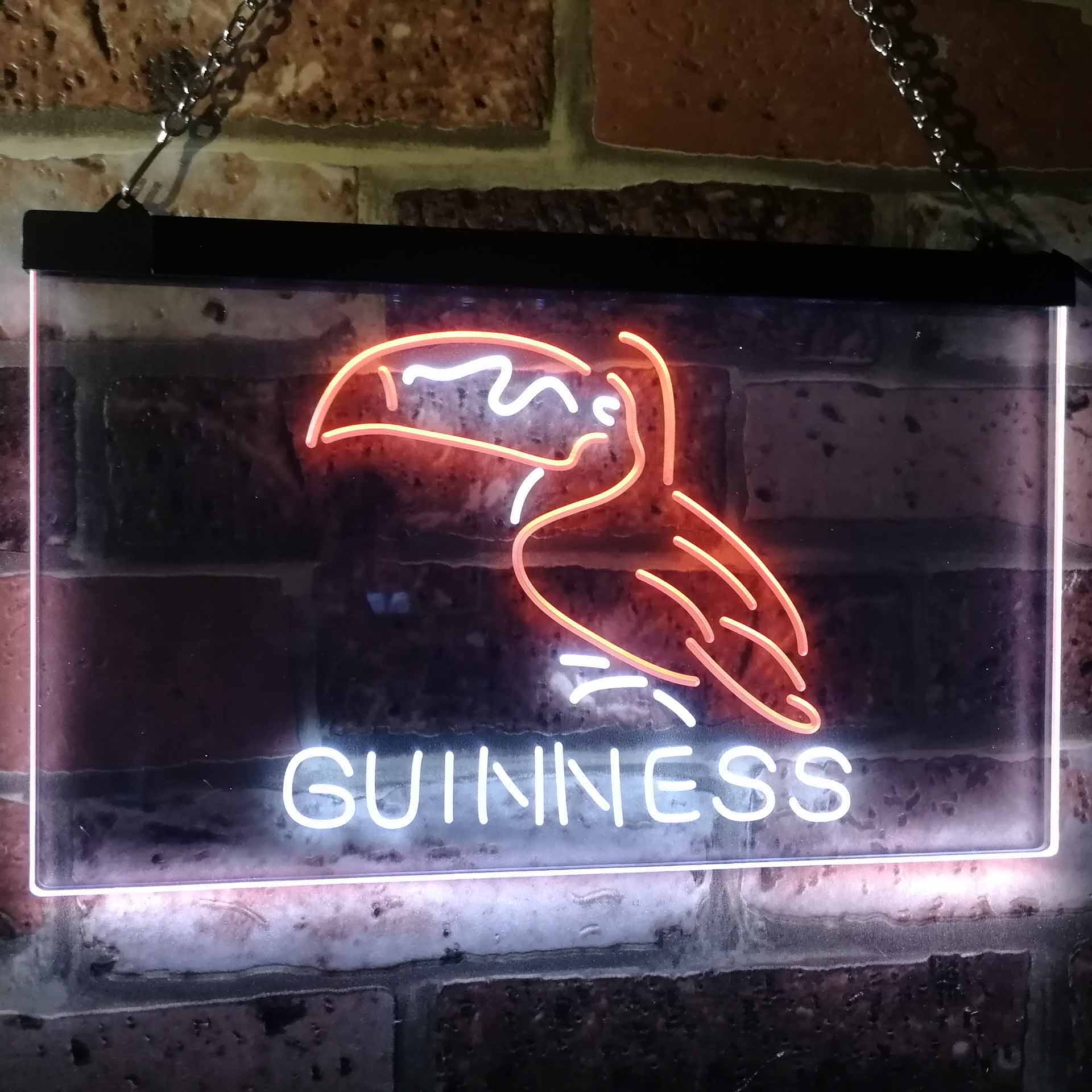 Guinness Toucan Stout Draught Beer Bar Decor Neon-Like LED Sign