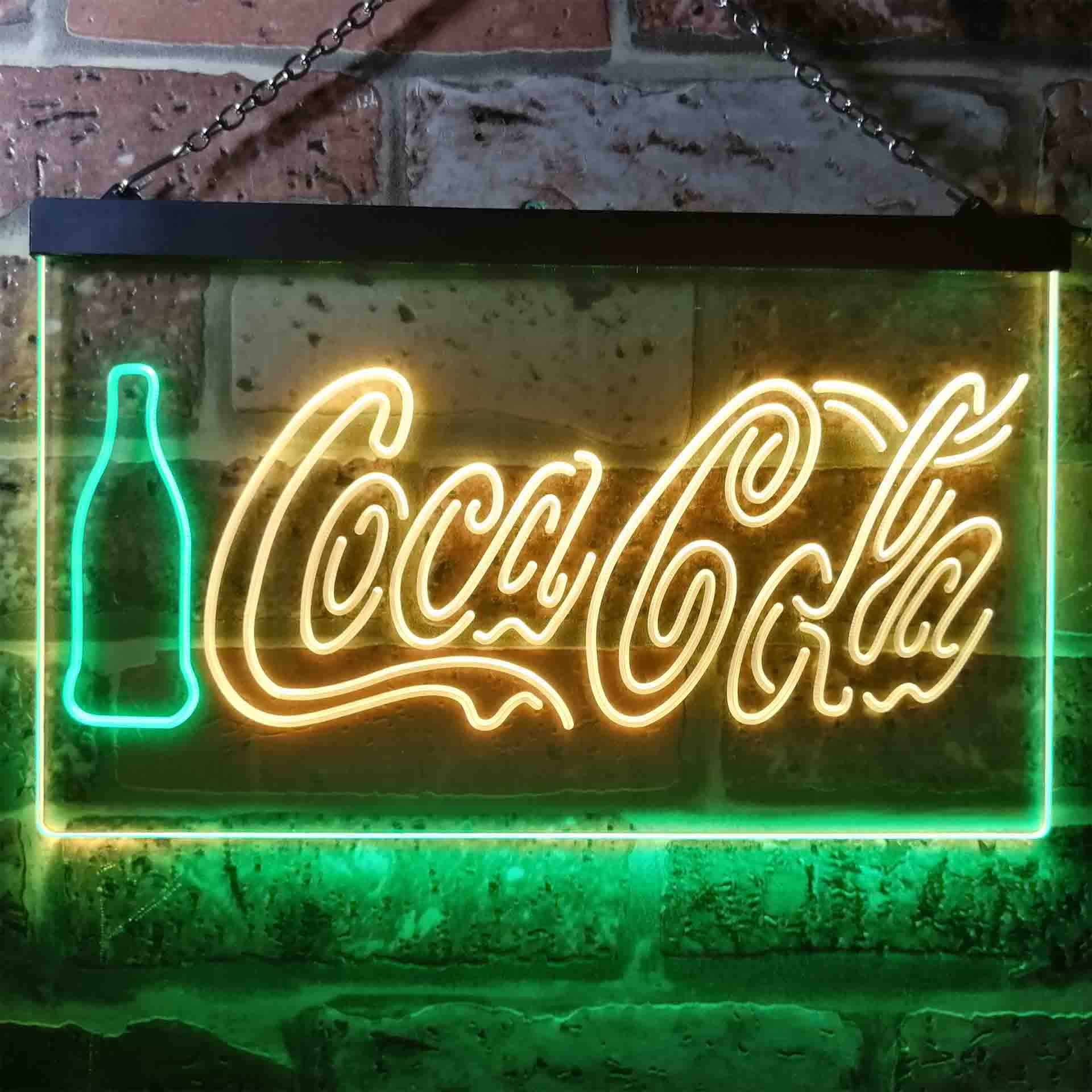 Coca Cola Bottle Display Bar Dual Color LED Neon Sign ProLedSign