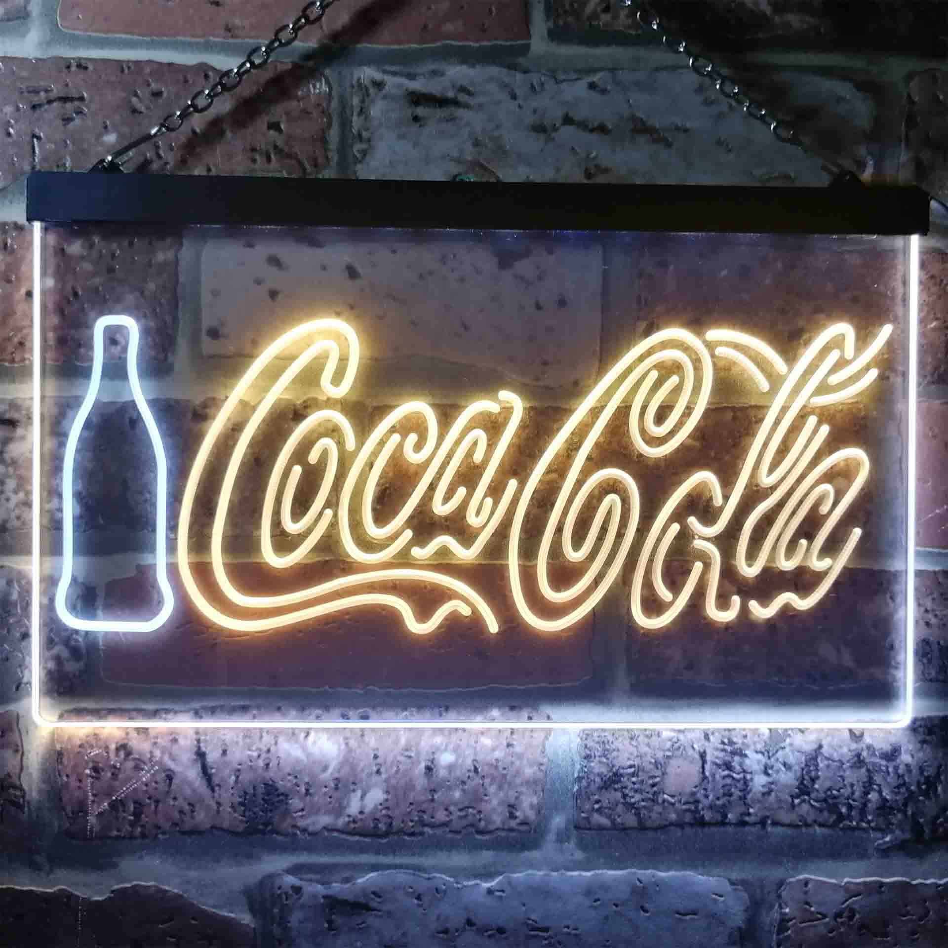 Coca Cola Bottle Display Bar Dual Color LED Neon Sign ProLedSign