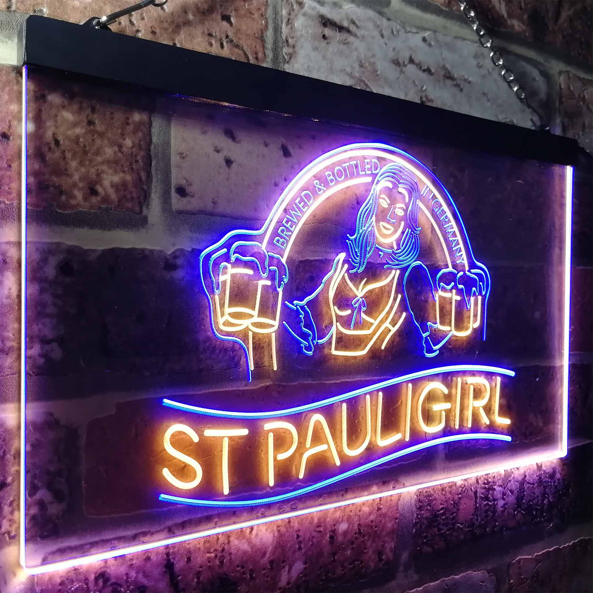 St. Paul Girl Beer Bar Man Cave Neon-Like LED Sign