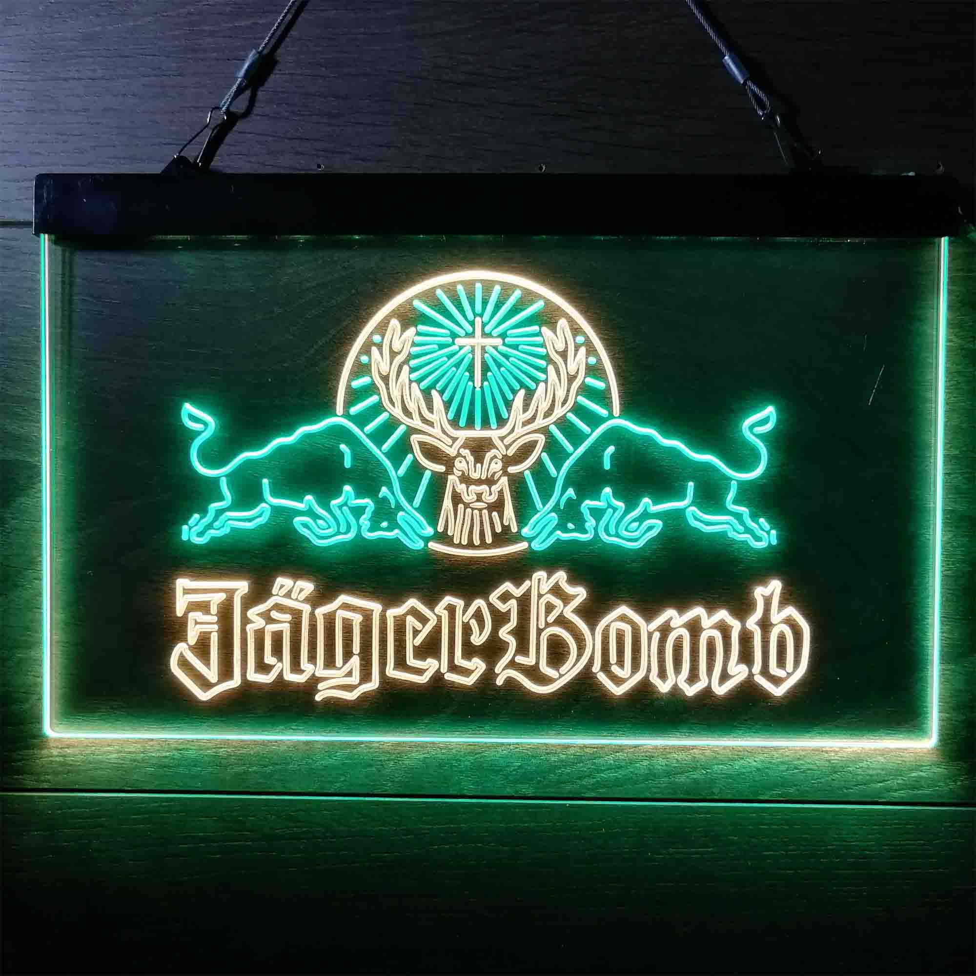 J盲gerbomb Bull Shot Neon-Like LED Sign