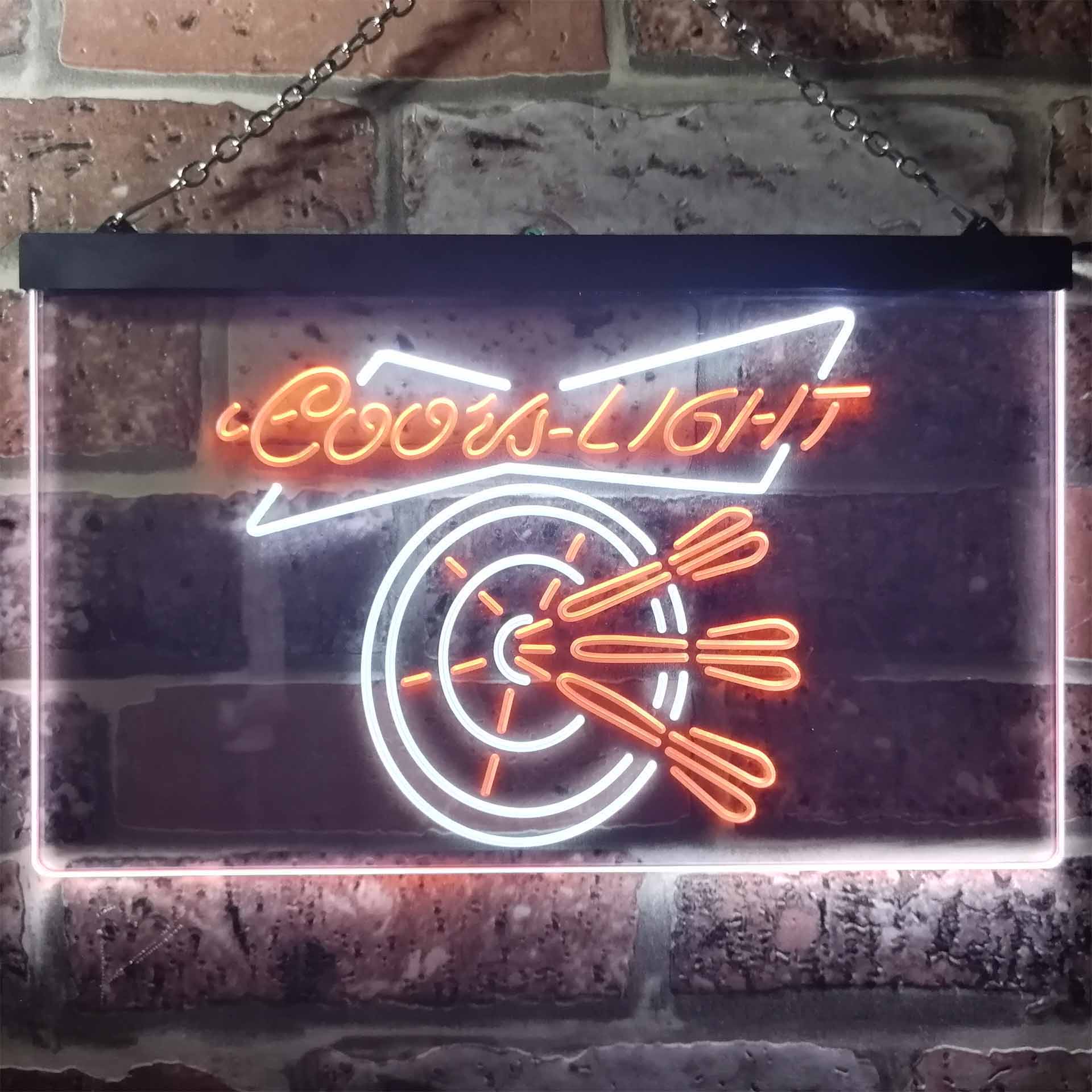 Coors Light Beer Dart Club Bar Dual Color LED Neon Sign ProLedSign