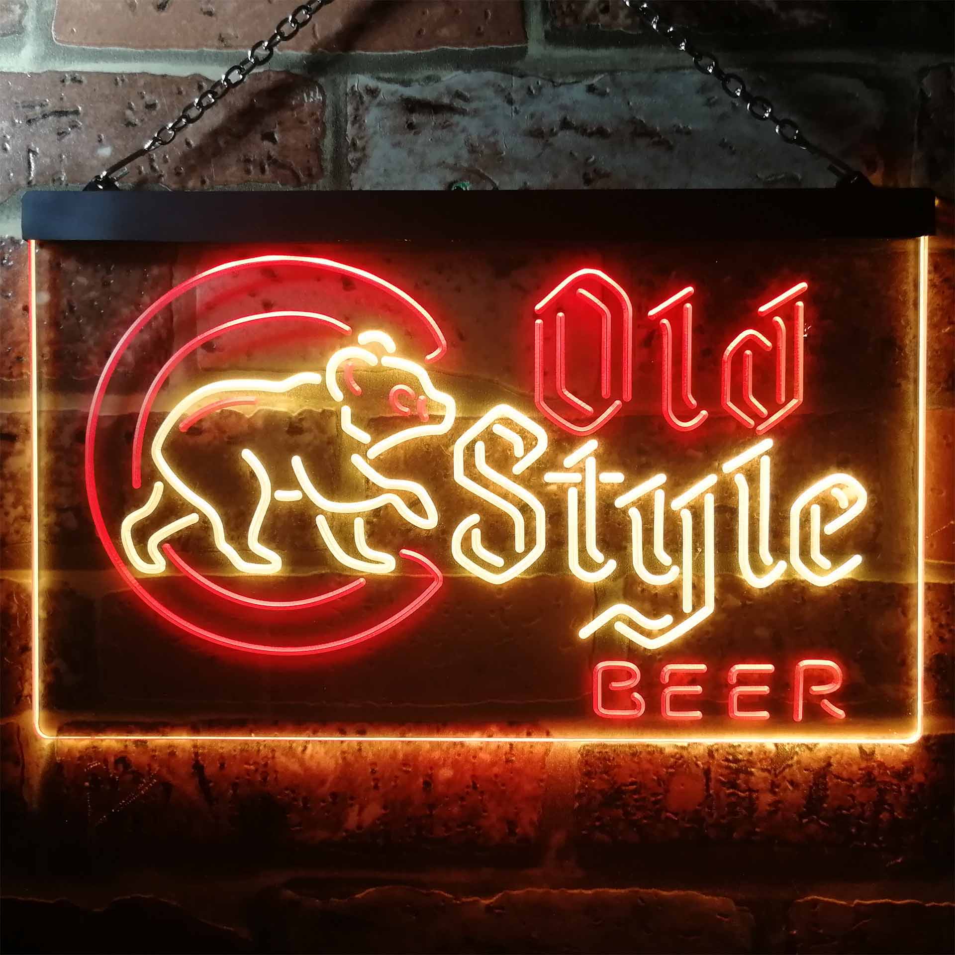 Cubs Old Style Beer Bar Dual Color LED Neon Sign ProLedSign
