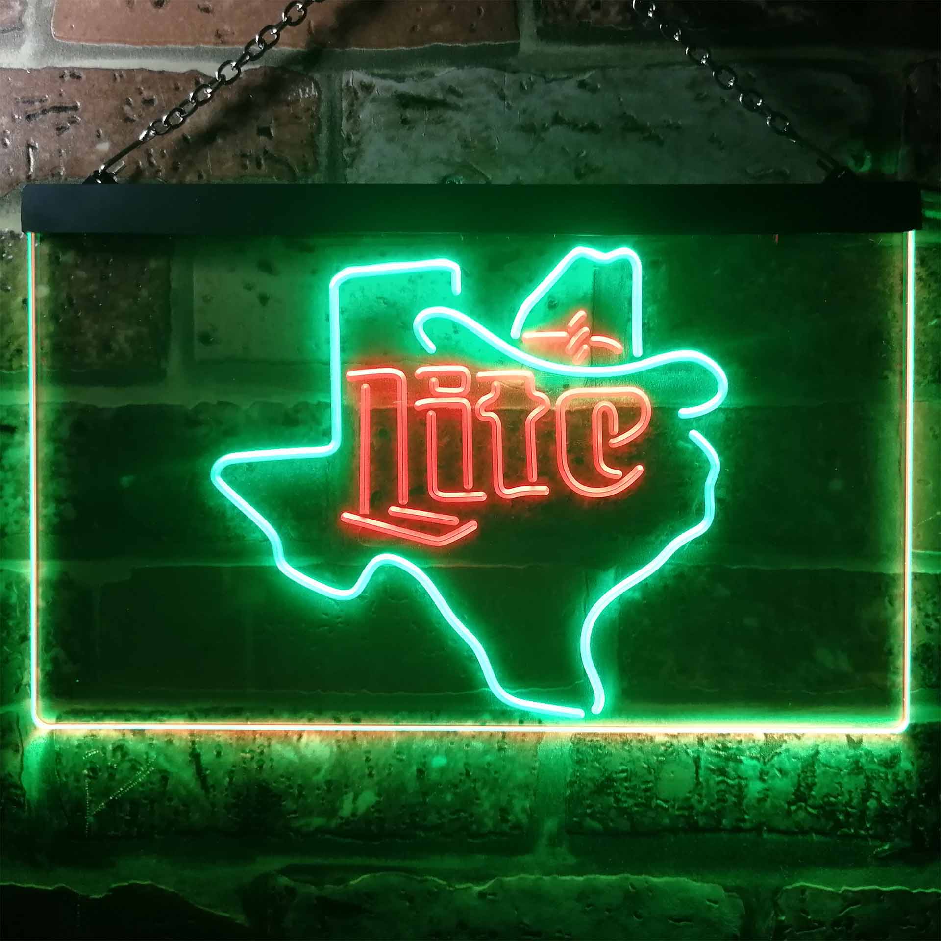 Miller Lite Cowboys Hat Texas Neon-Like LED Sign