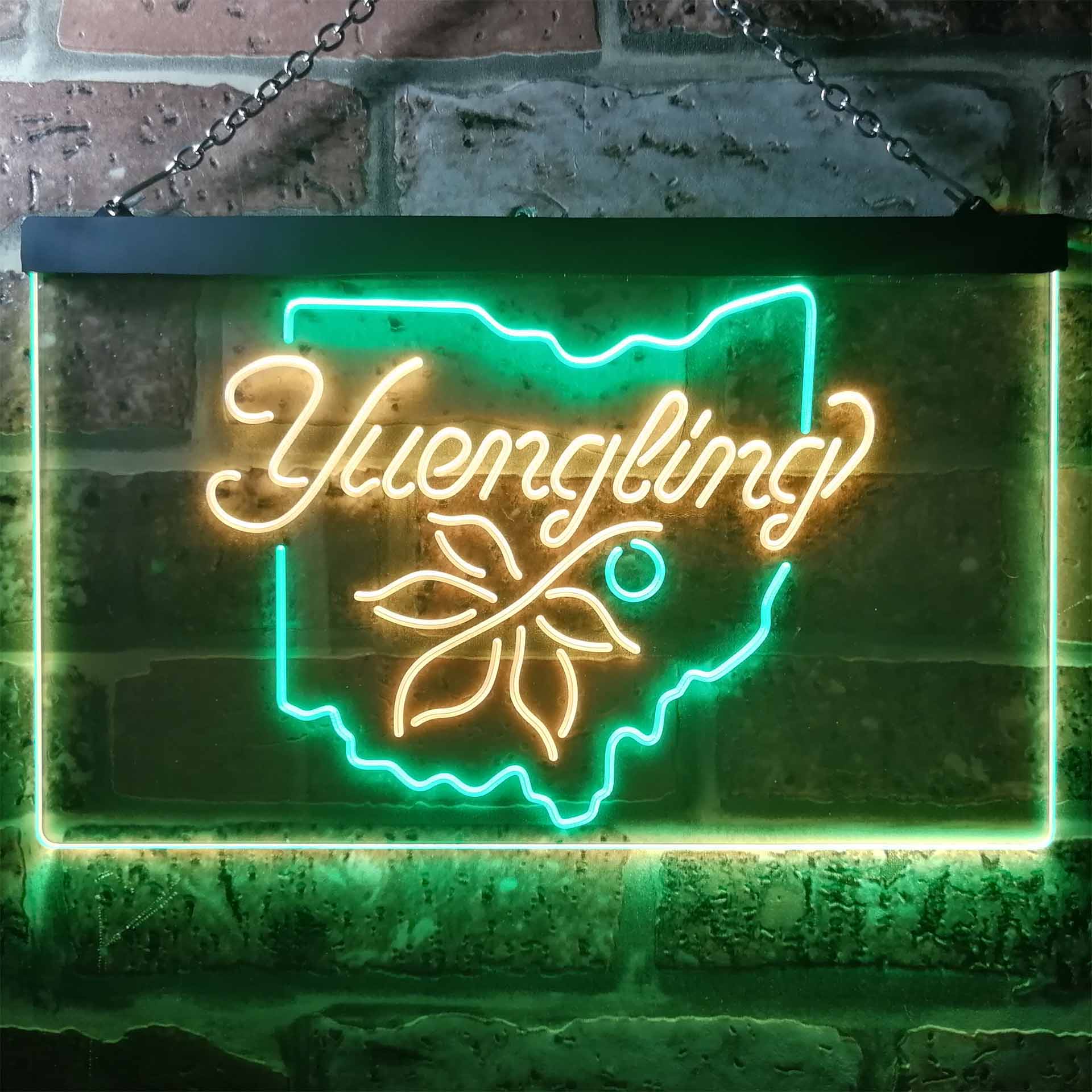 Yuengling Ohio State Buckeye Breiter Beer Dual Color LED Neon Sign ProLedSign