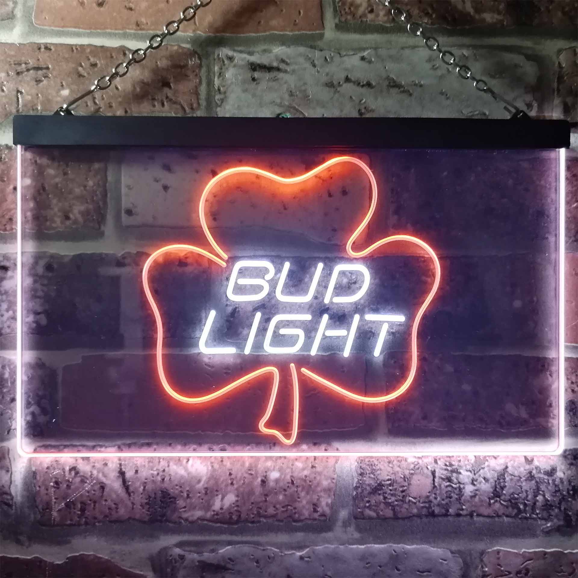 Bud Light Shamrock Beer Neon-Like LED Sign