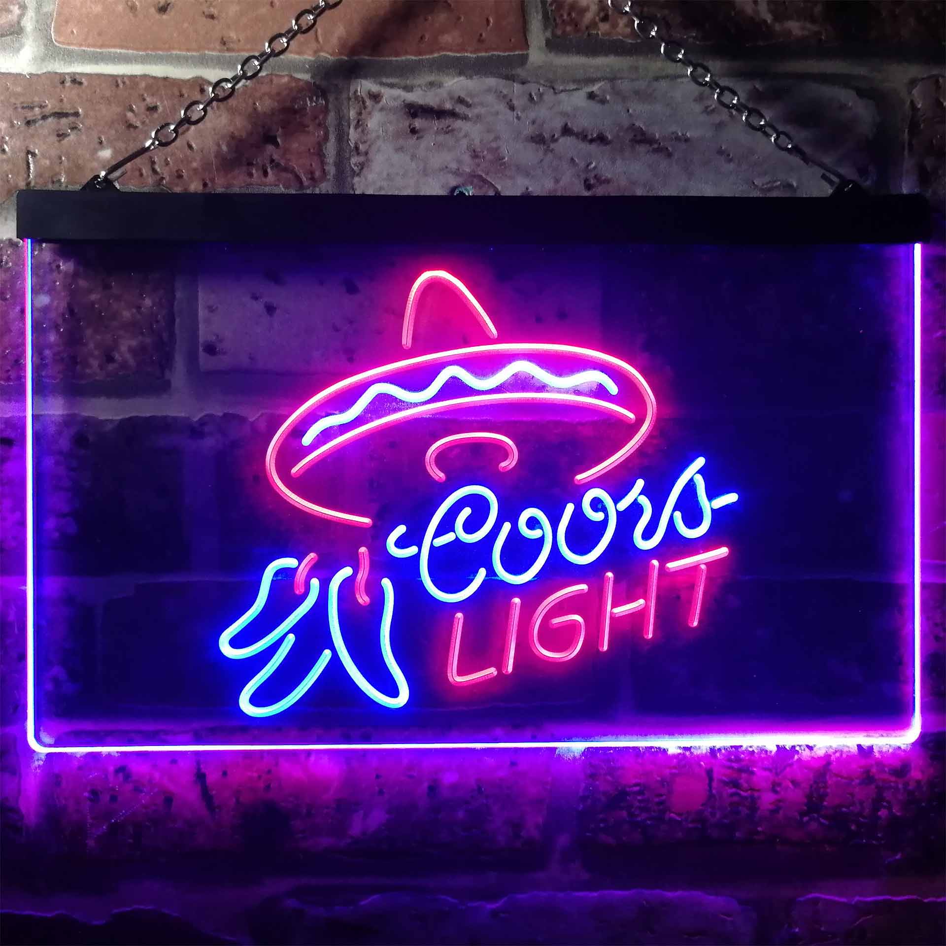 Coors Light Mexican Hat Dual Color LED Neon Sign ProLedSign