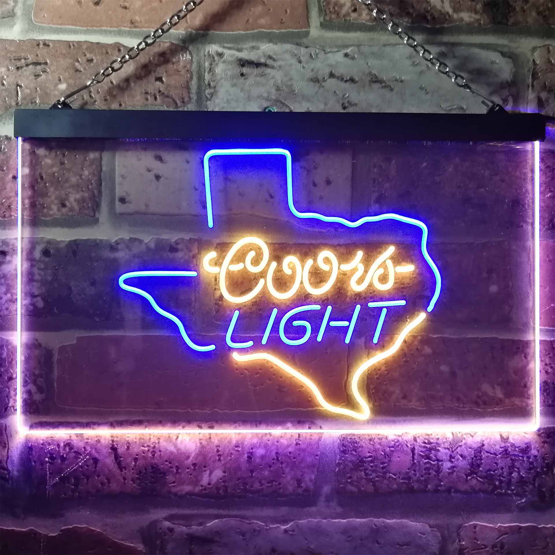 Coors Light Texas Dual Color LED Neon Sign ProLedSign
