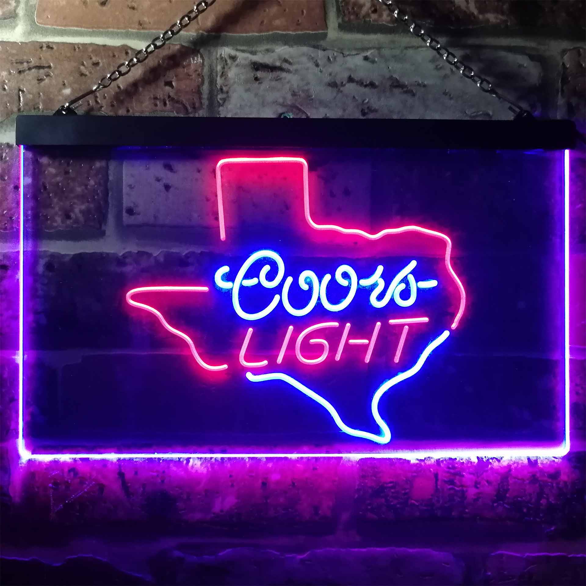 Coors Light Texas Dual Color LED Neon Sign ProLedSign