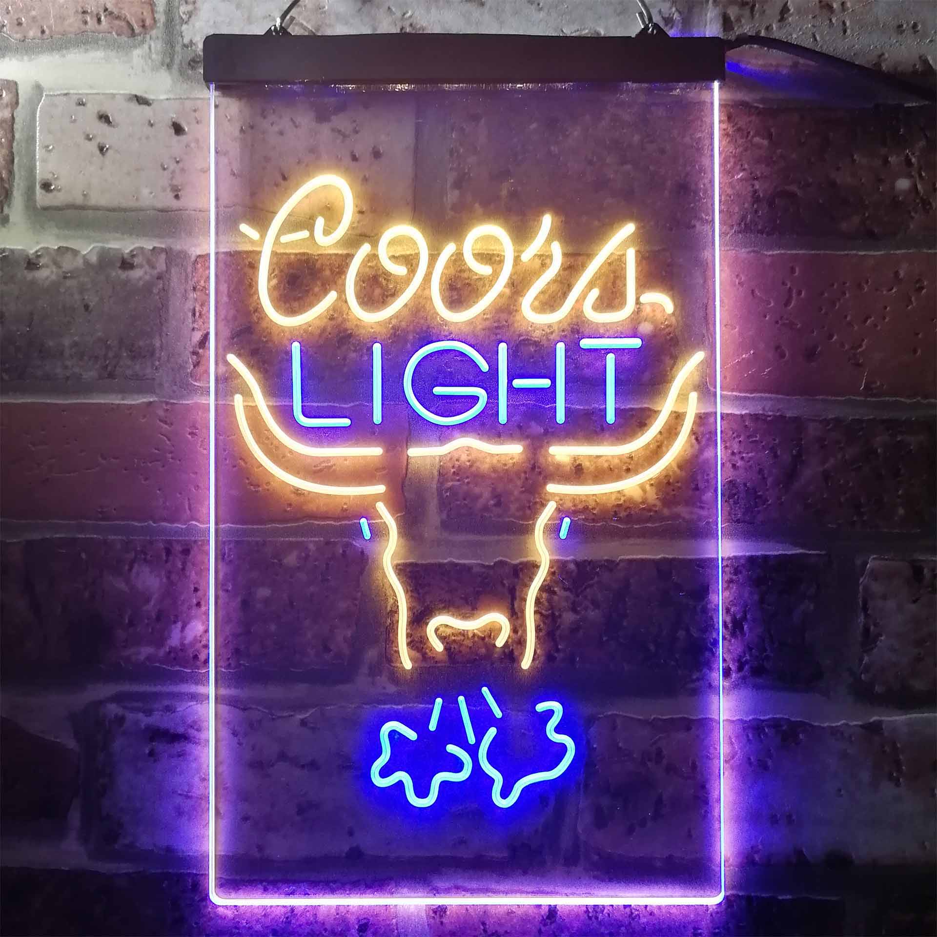 Coors Light Breathing Bull Dual Color LED Neon Sign ProLedSign