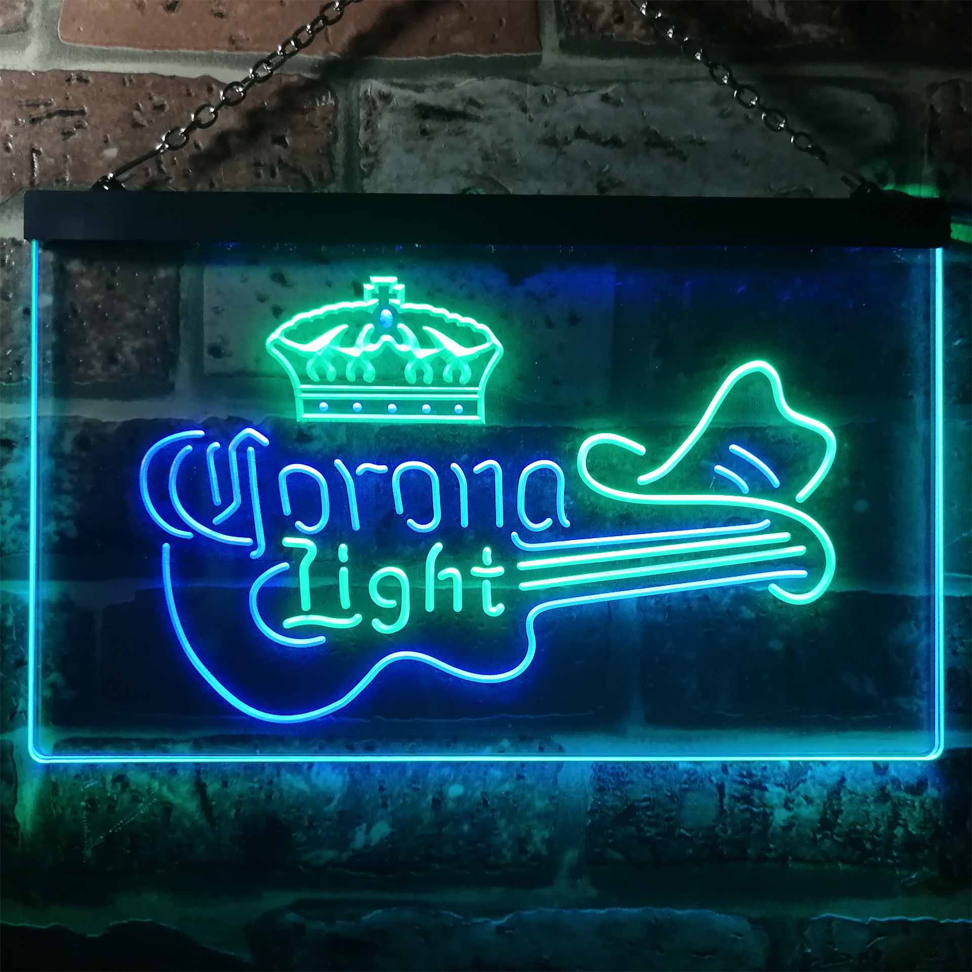 Corona Light Guitar Cowboy Hat Dual Color LED Neon Sign ProLedSign