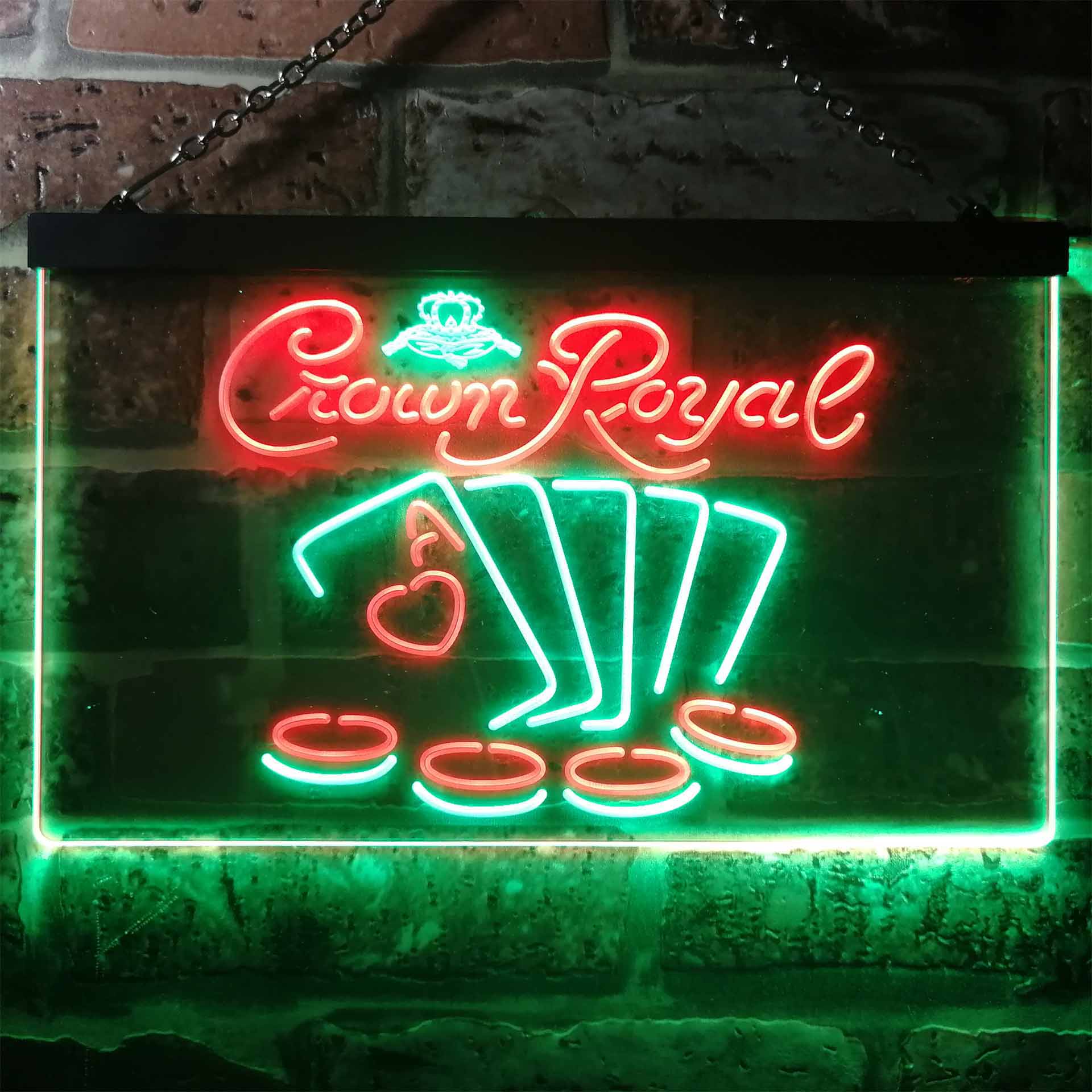 Crown Royal Casino Poker Dual Color LED Neon Sign ProLedSign