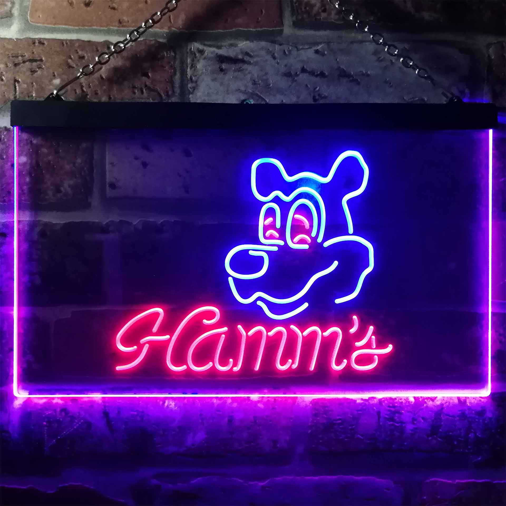 Hamm's Beer Bar Man Cave Dual Color LED Neon Sign ProLedSign