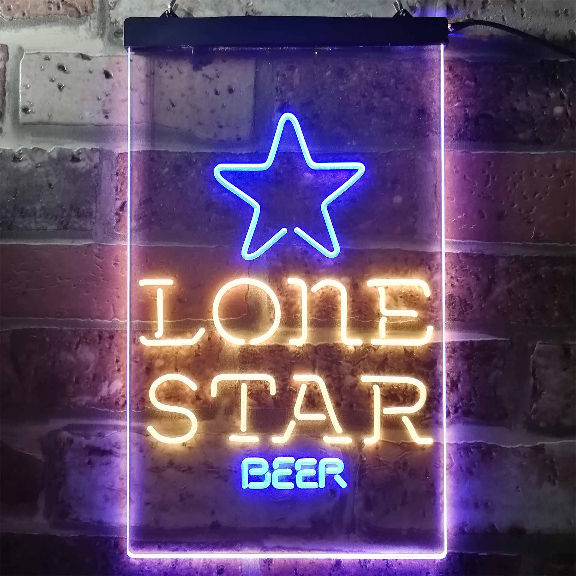 Lone Star Beer Bar Dual Color LED Neon Sign ProLedSign