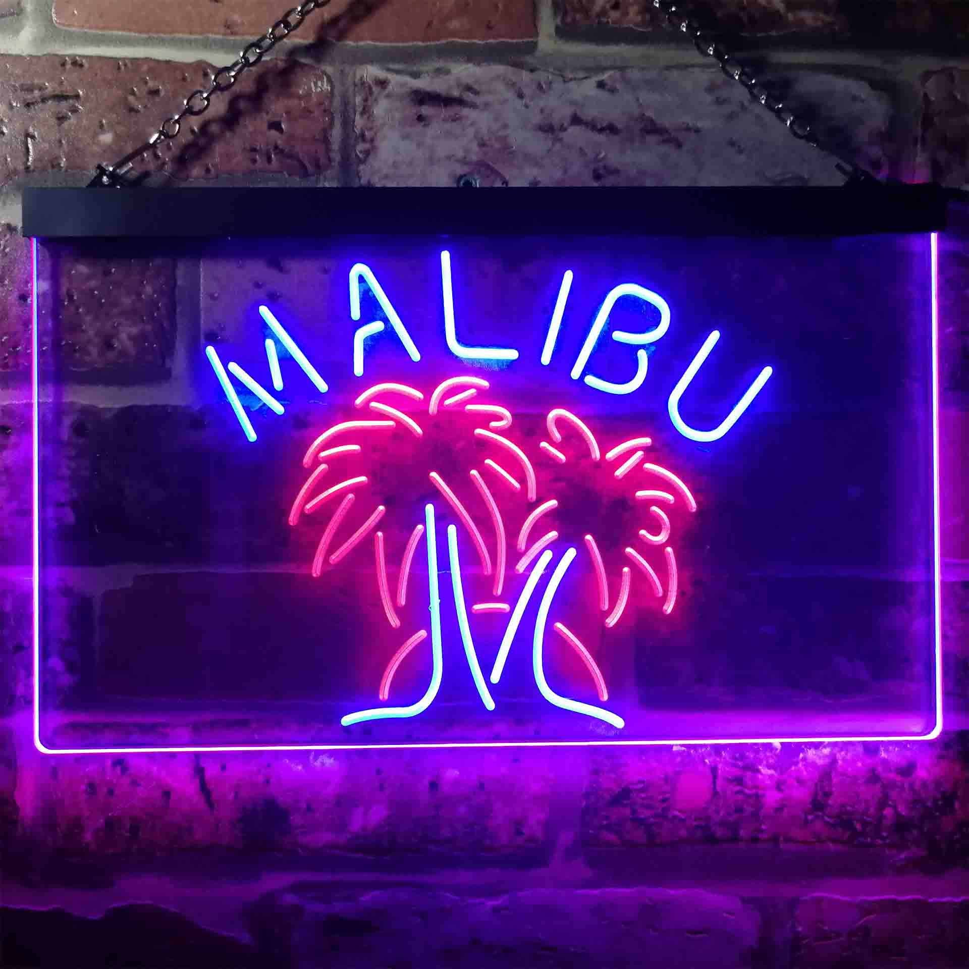 Malibu Rum Wine Bar Dual Color LED Neon Sign ProLedSign