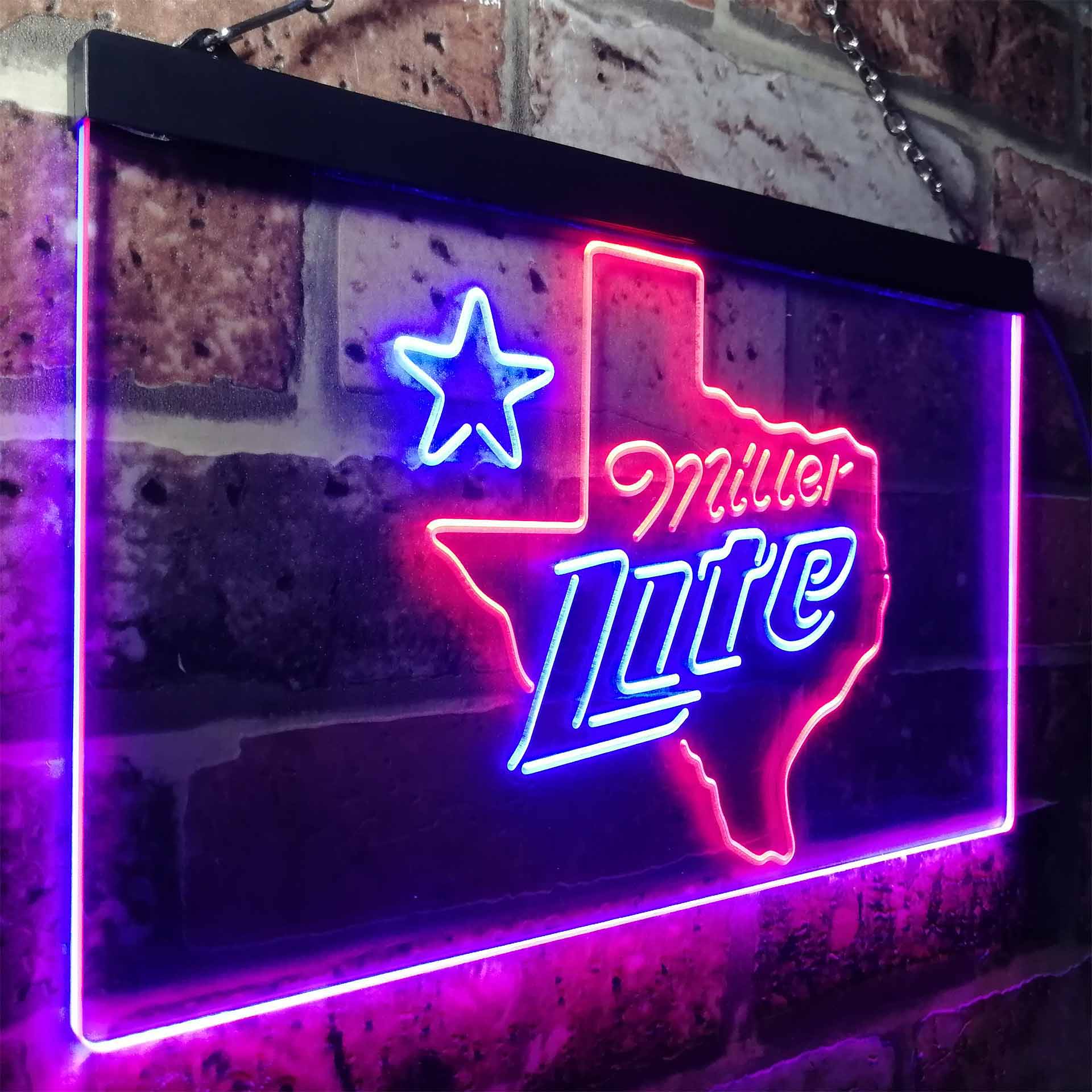 Miller Texas Star Beer Neon-Like LED Sign