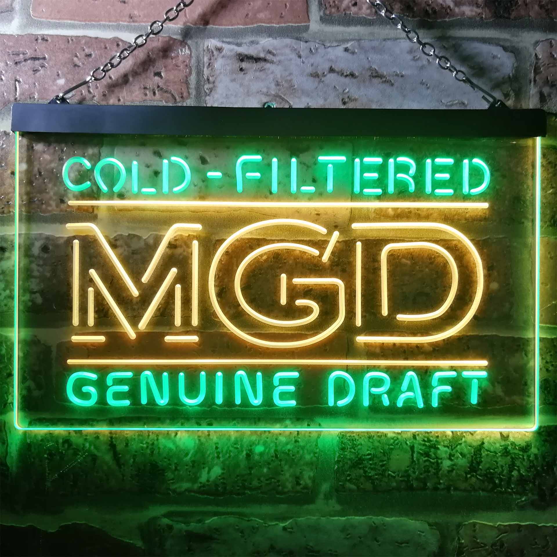Miller MGD Genuine Draft Dual Color LED Neon Sign ProLedSign