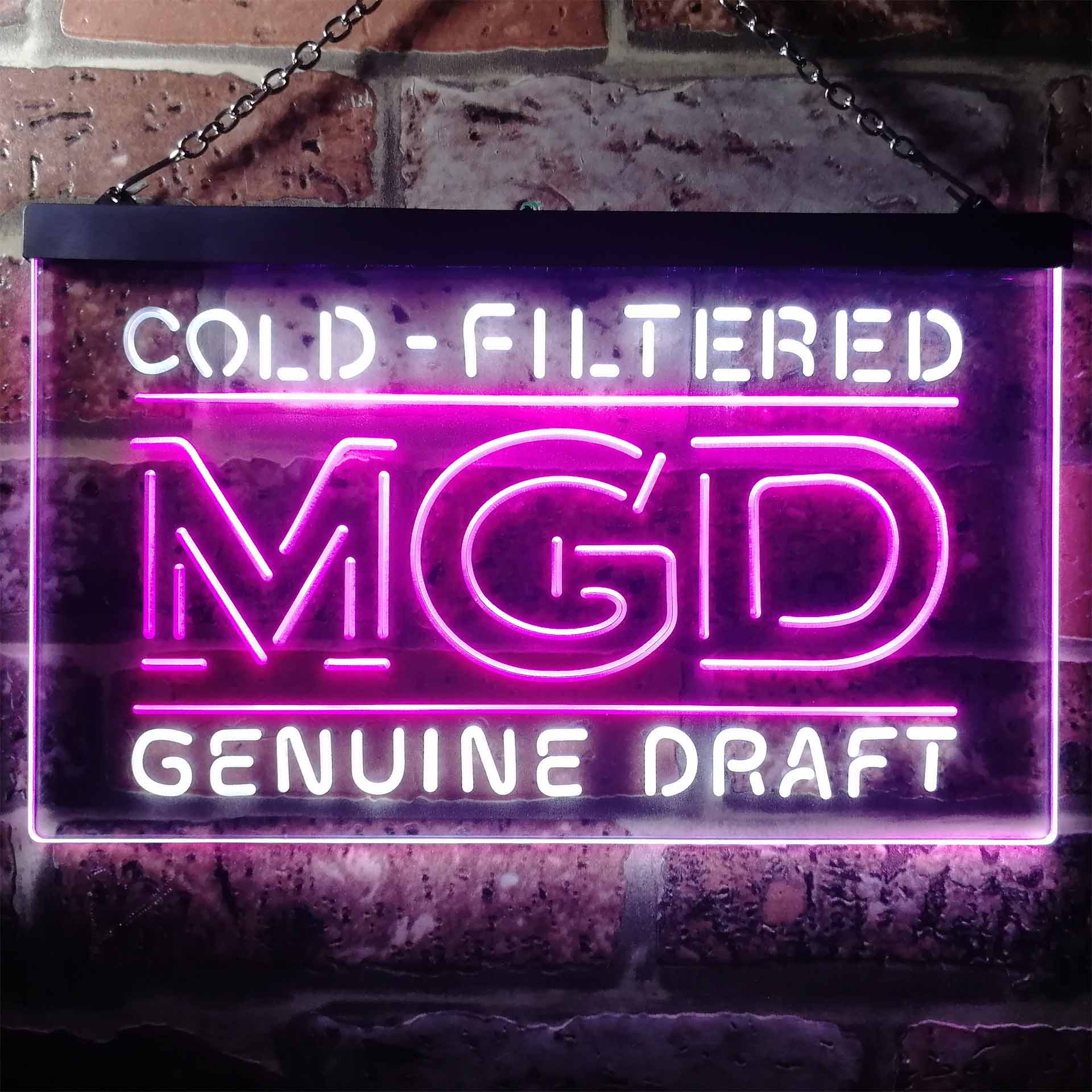 Miller MGD Genuine Draft Dual Color LED Neon Sign ProLedSign