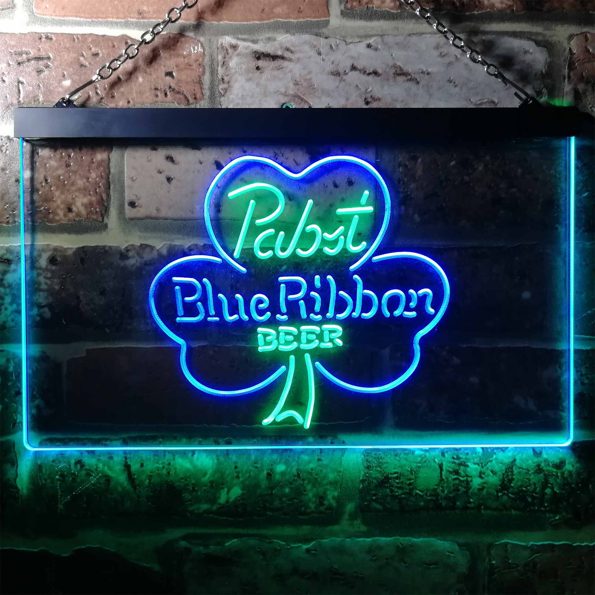 Pabst Blue Ribbon Beer Bar Dual Color LED Neon Sign ProLedSign