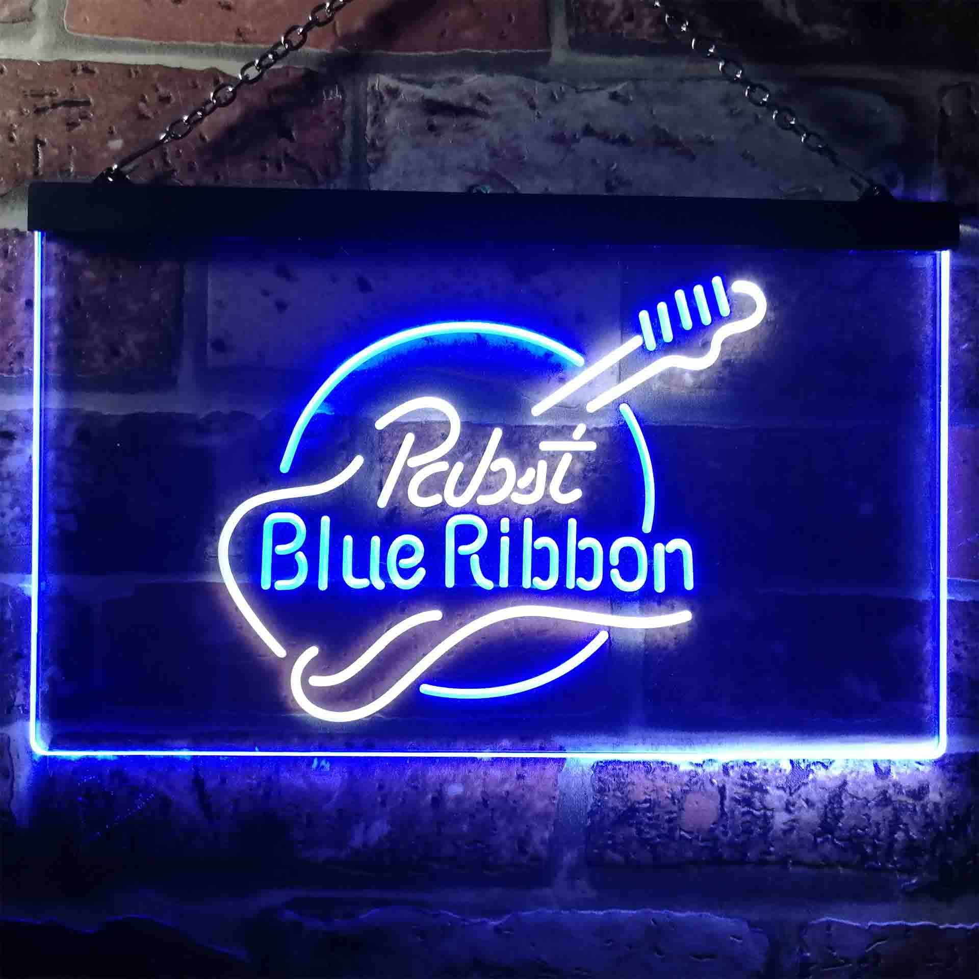 Pabst Blue Ribbon Guitar Neon-Like LED Sign
