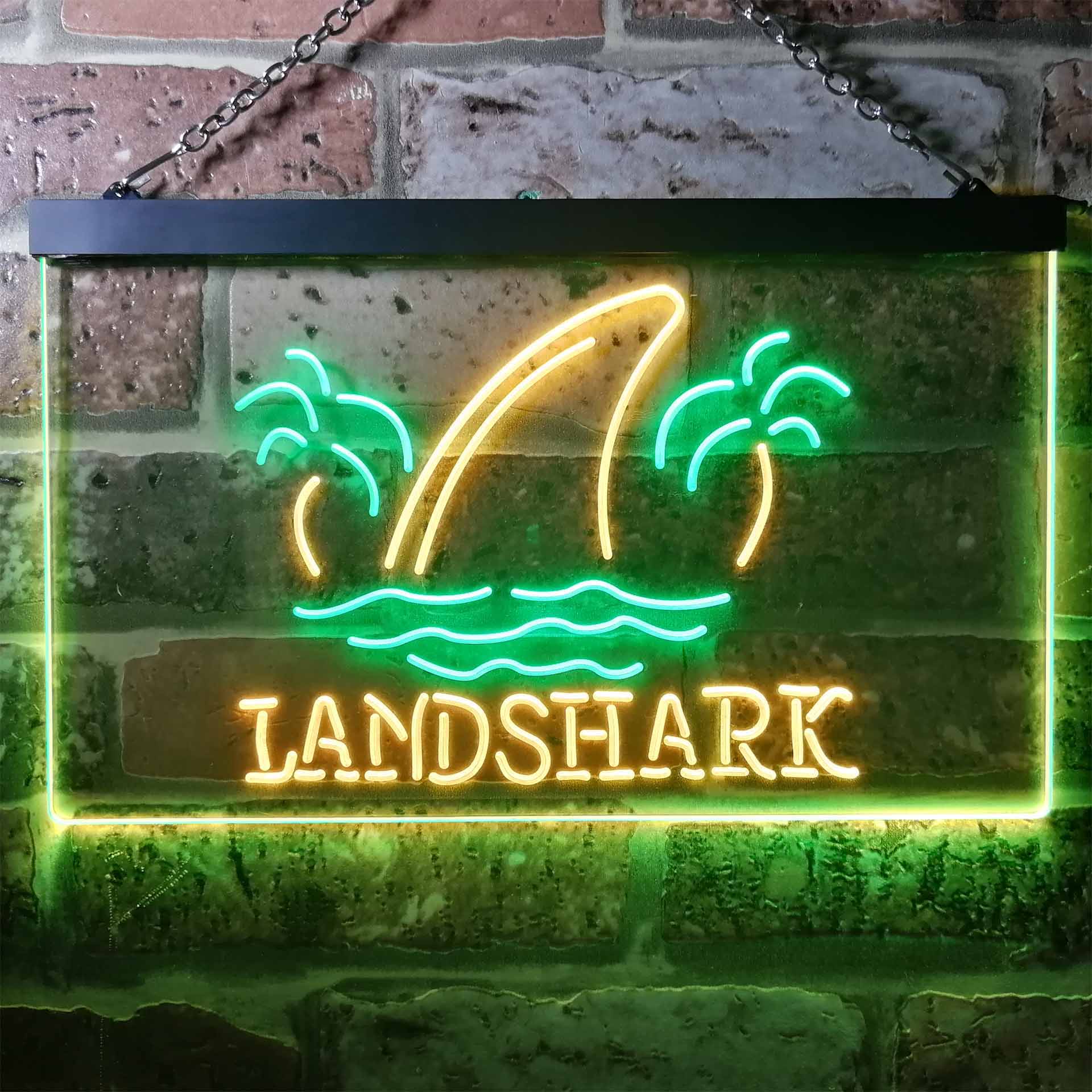 Landshark Palm Tree Island Dual Color LED Neon Sign ProLedSign