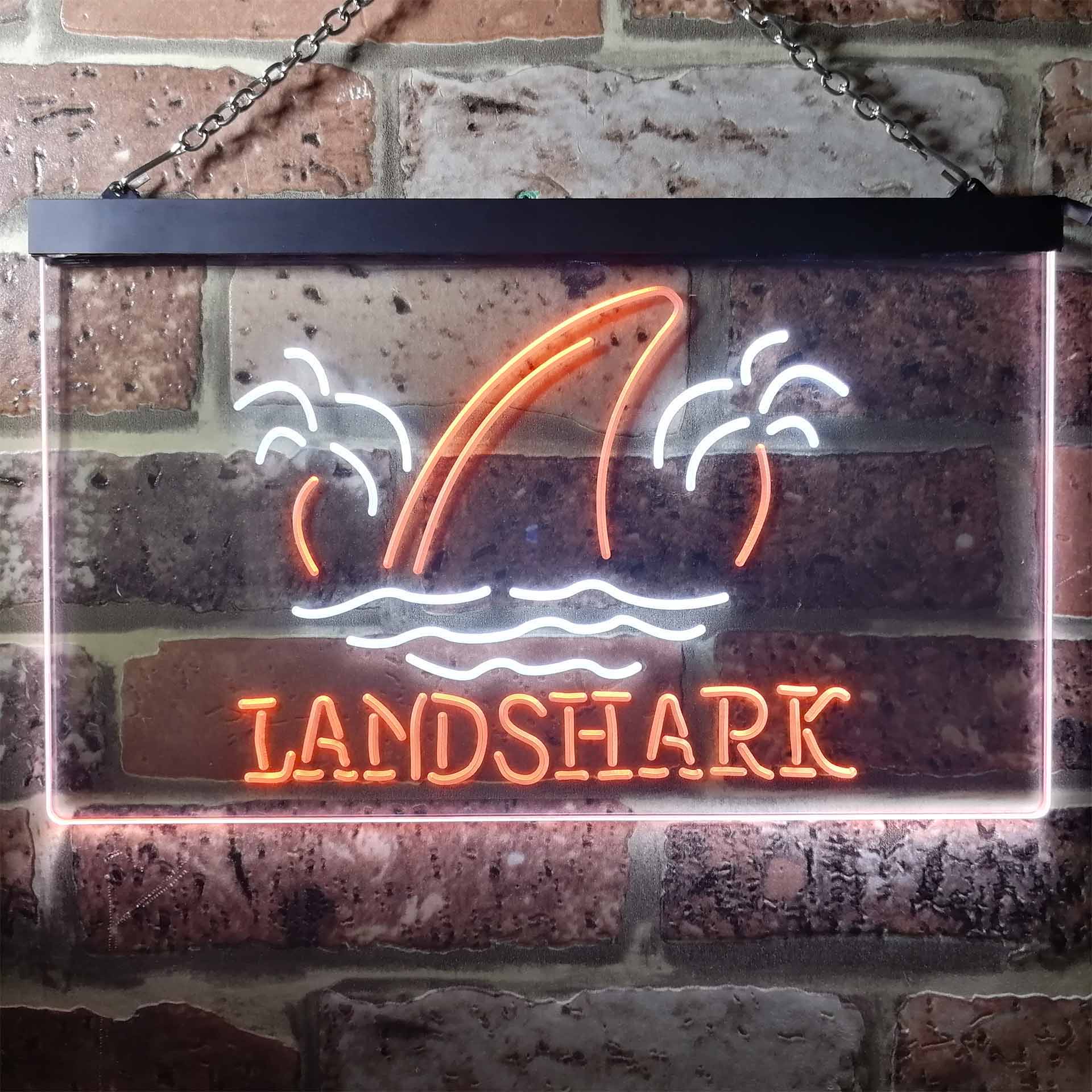 Landshark Palm Tree Island Dual Color LED Neon Sign ProLedSign