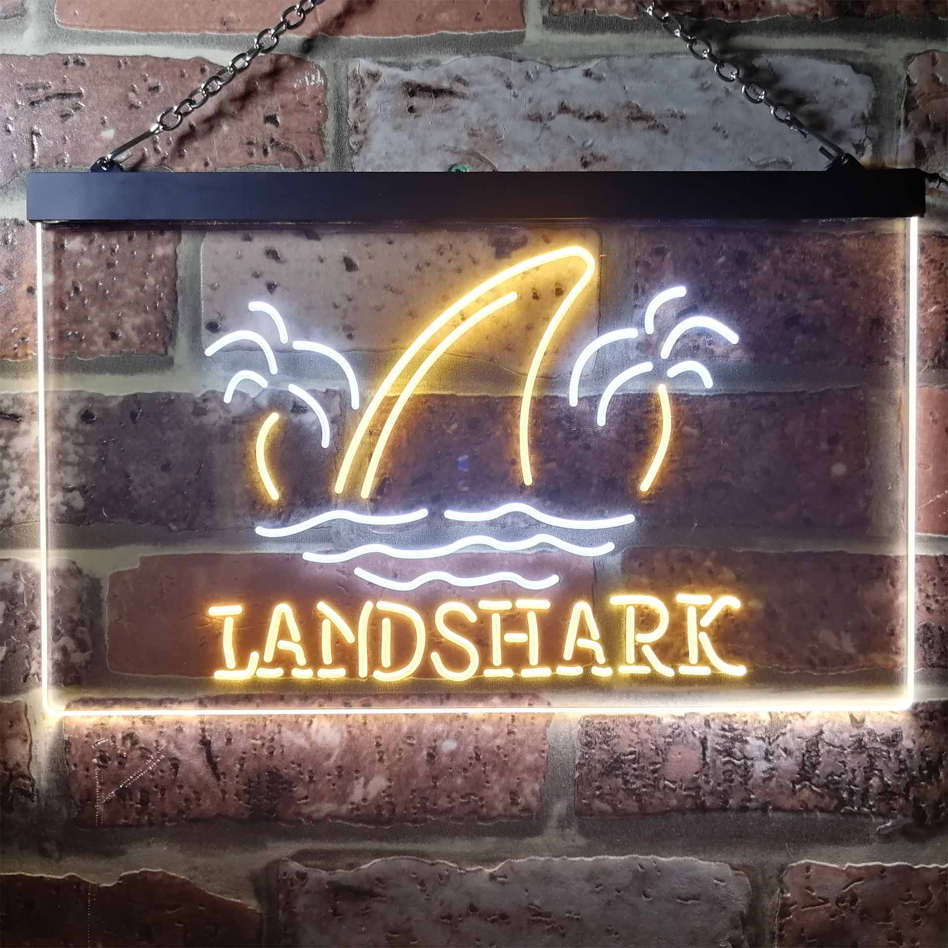 Landshark Palm Tree Island Dual Color LED Neon Sign ProLedSign