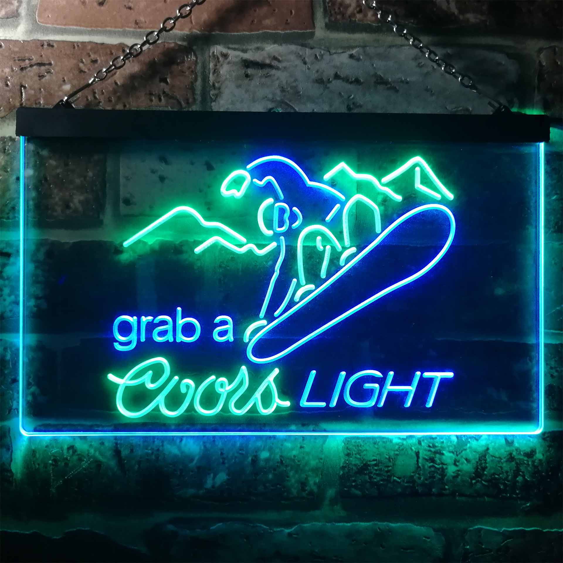 Coors Light Ski Sport Dual Color LED Neon Sign ProLedSign